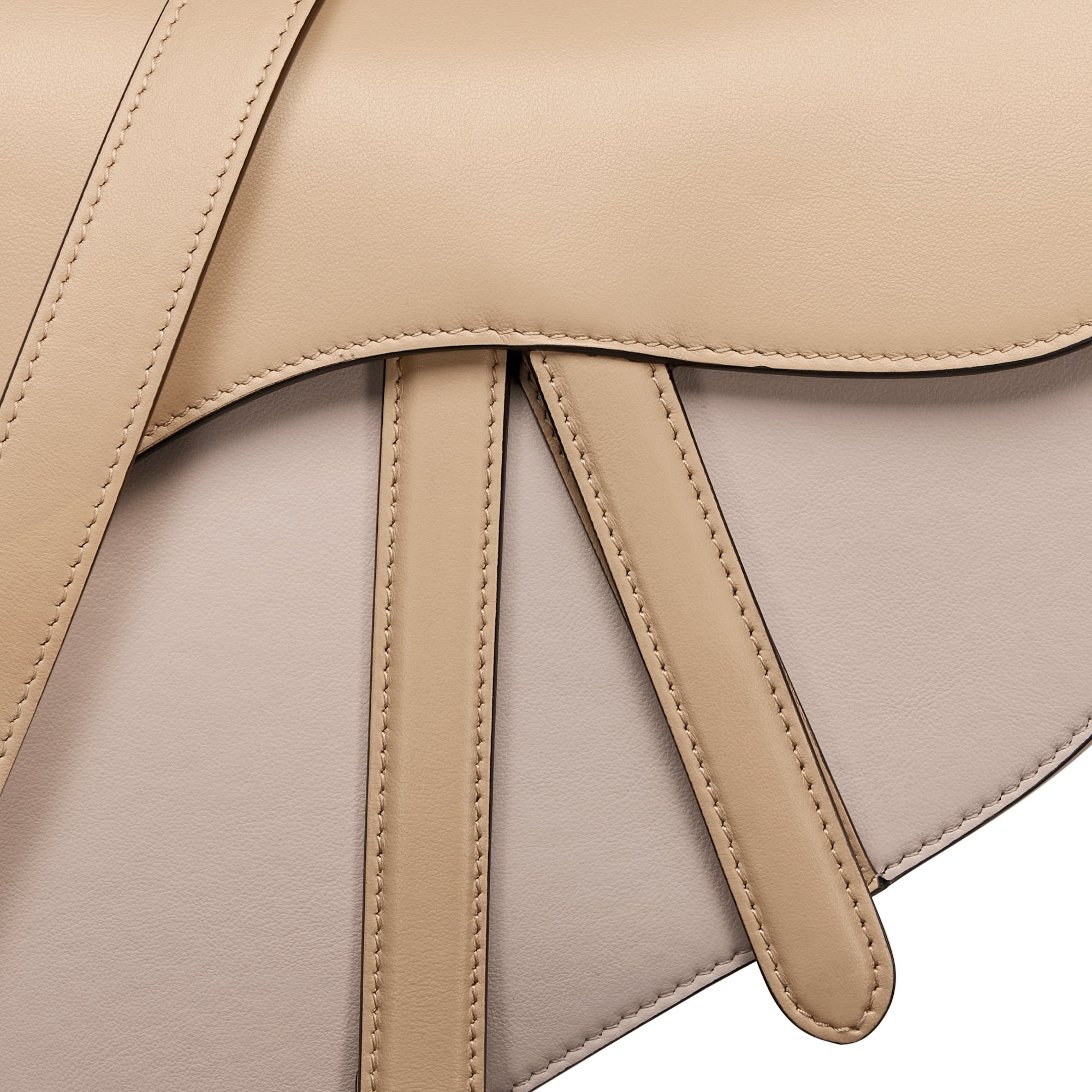Saddle Bag with Strap Two Tone Biscuit and Trench Beige Supple Calfskin DIOR