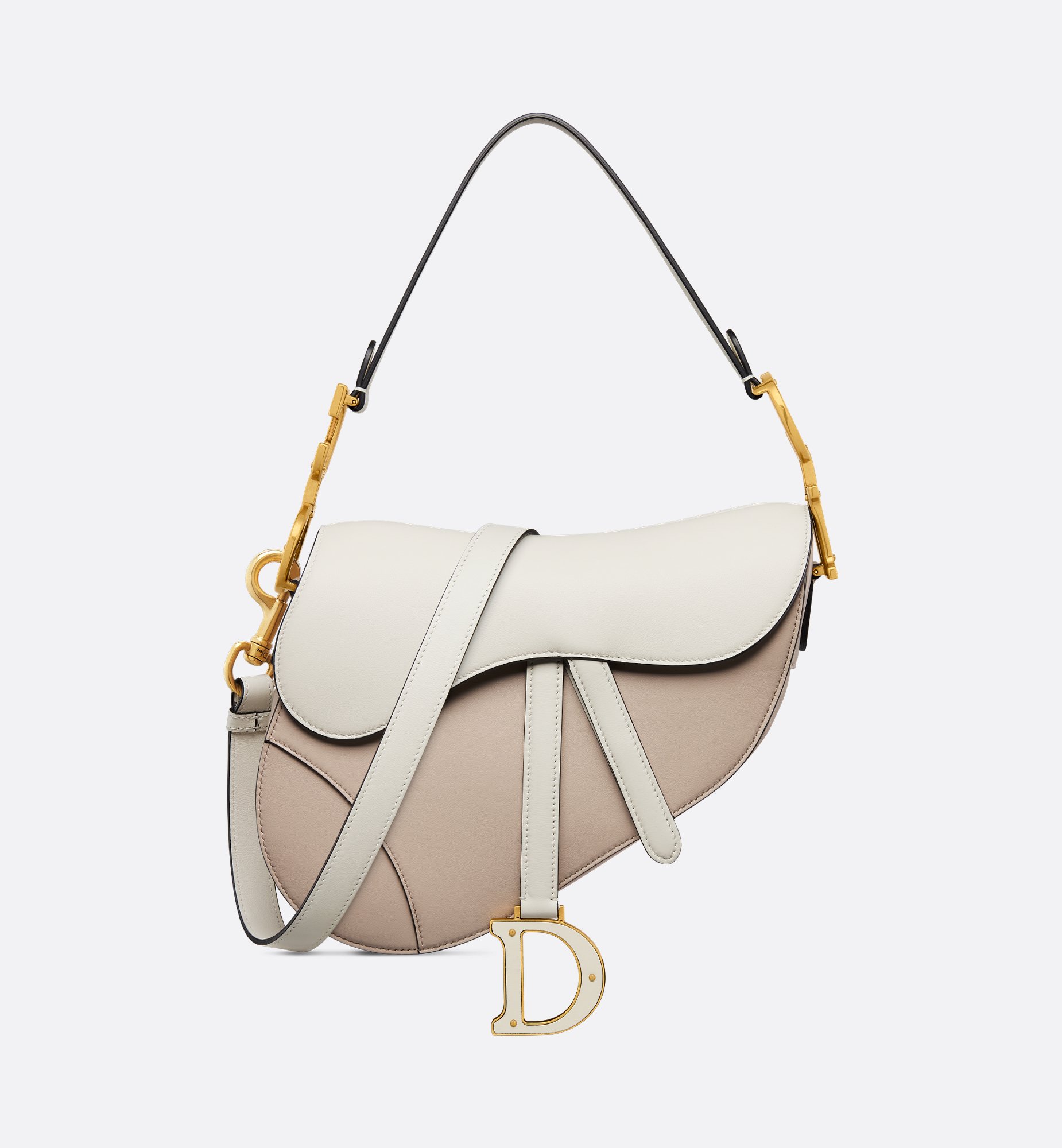 Saddle Bag with Strap Two-Tone Latte and Trench Beige Supple Saddle Bag with Strap Two-Tone Latte and Trench Beige Supple