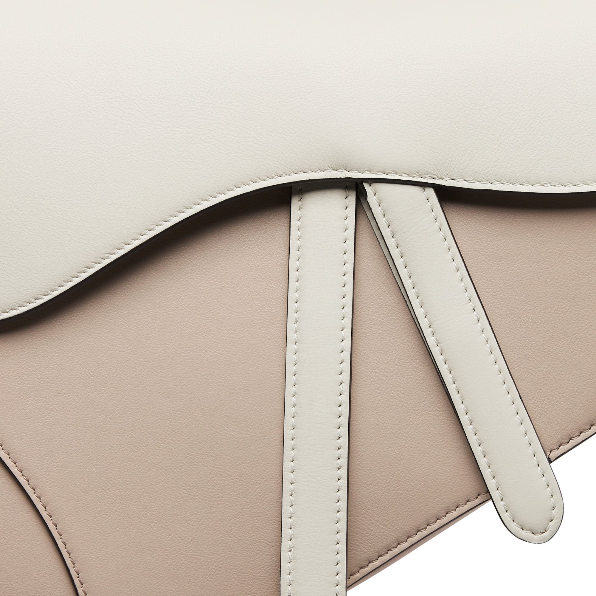 Saddle Bag with Strap Two Tone Latte and Trench Beige Supple Calfskin DIOR