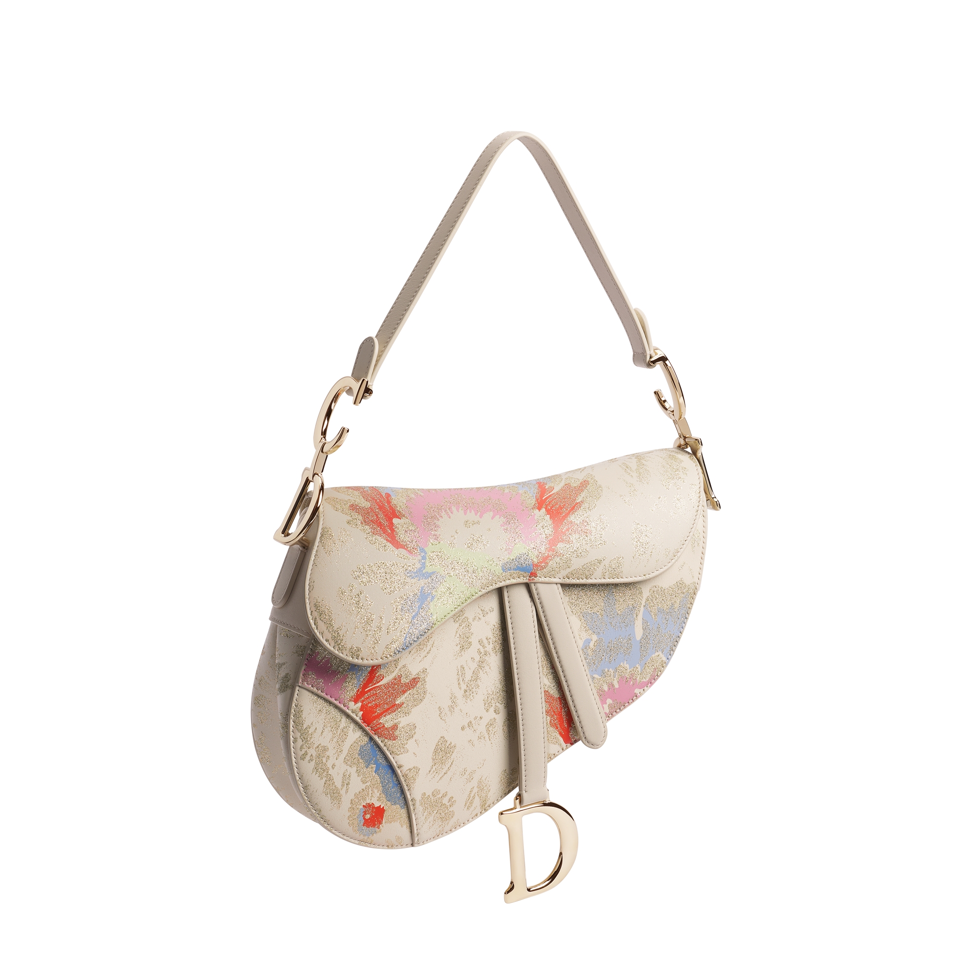 DIOR ショルダーバック Saddle Bag with Strap Multicolor Dior Byzance Garden Printed