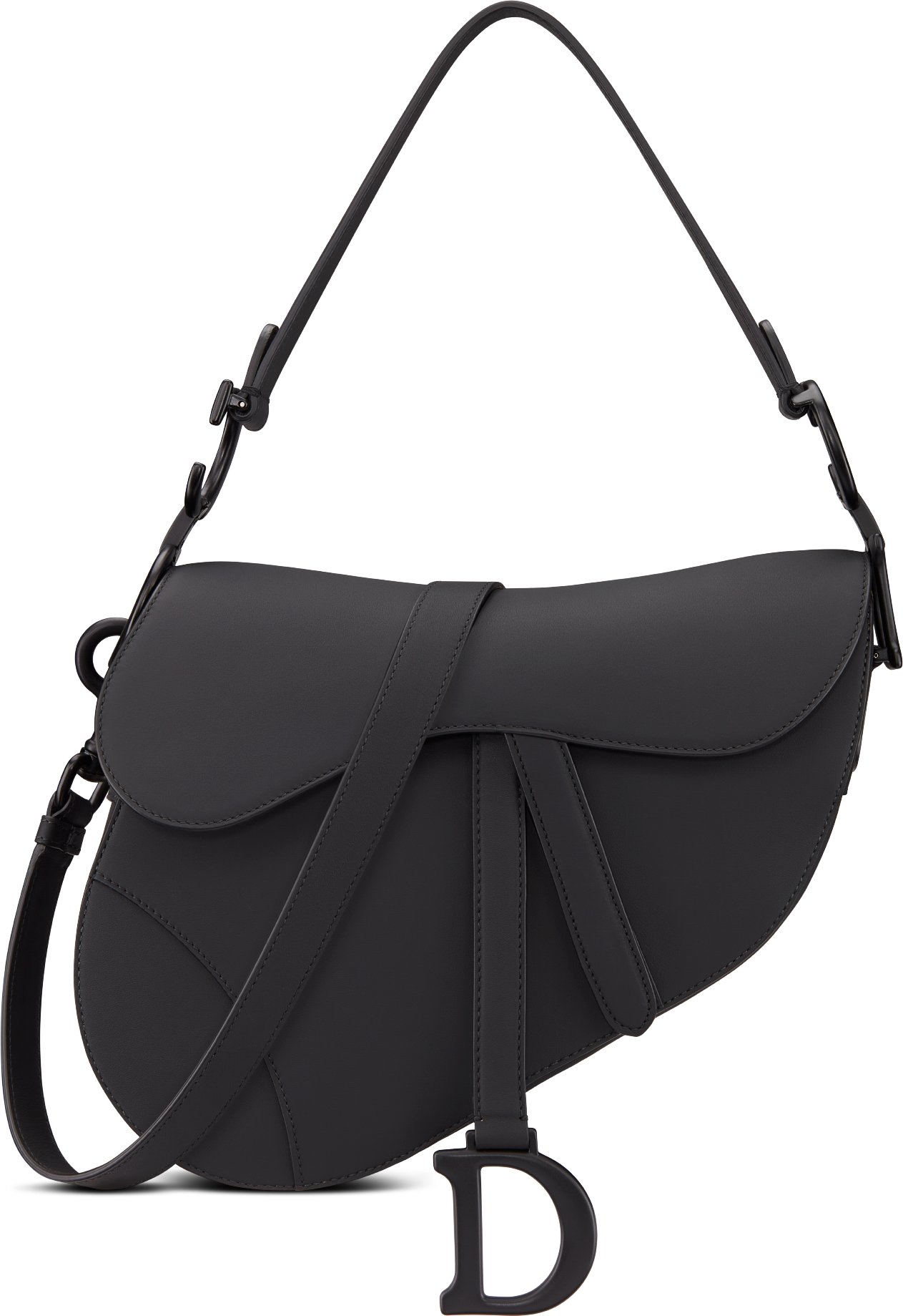 Borsa a tracolla Saddle Pelle di vitello ultraopaca nera DIOR