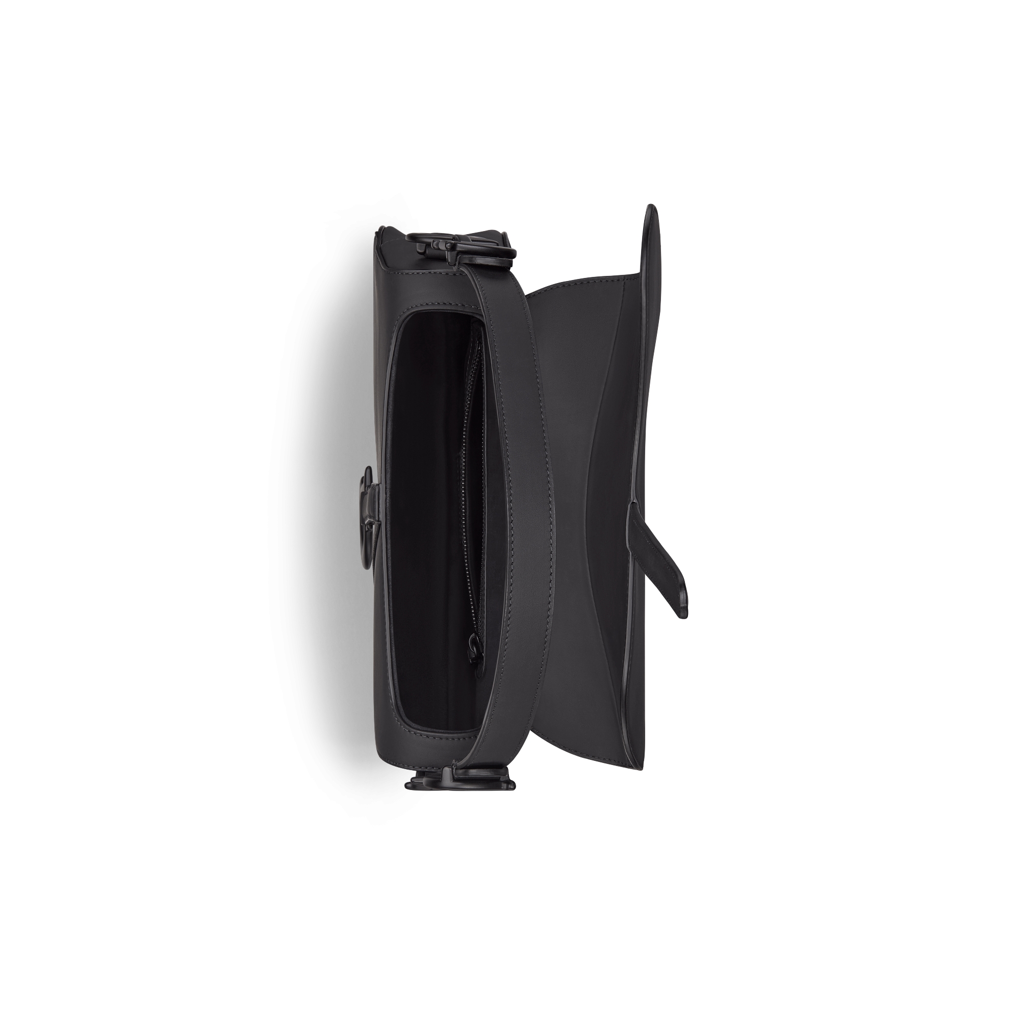 Saddle Bag with Strap Black Ultramatte Calfskin E06