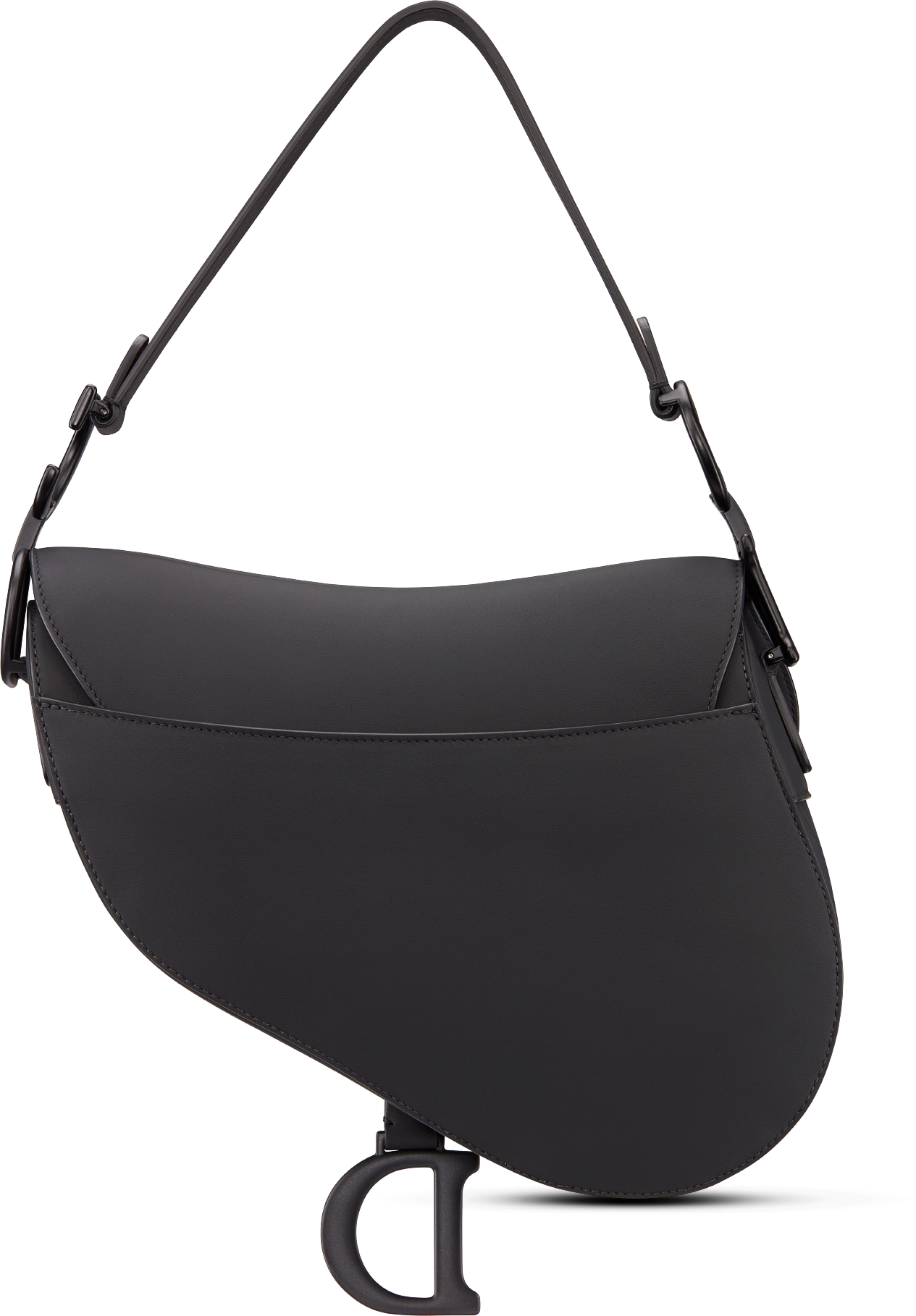 Saddle Bag with Strap Black Ultramatte Calfskin DIOR