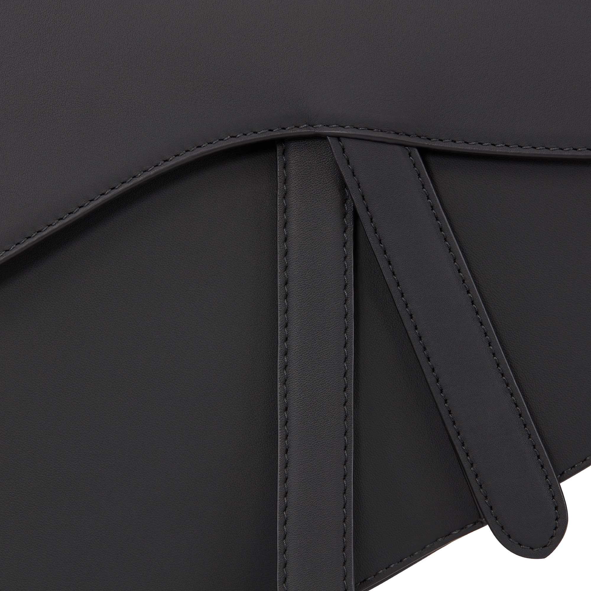 Saddle Bag with Strap Black Ultramatte Calfskin E09