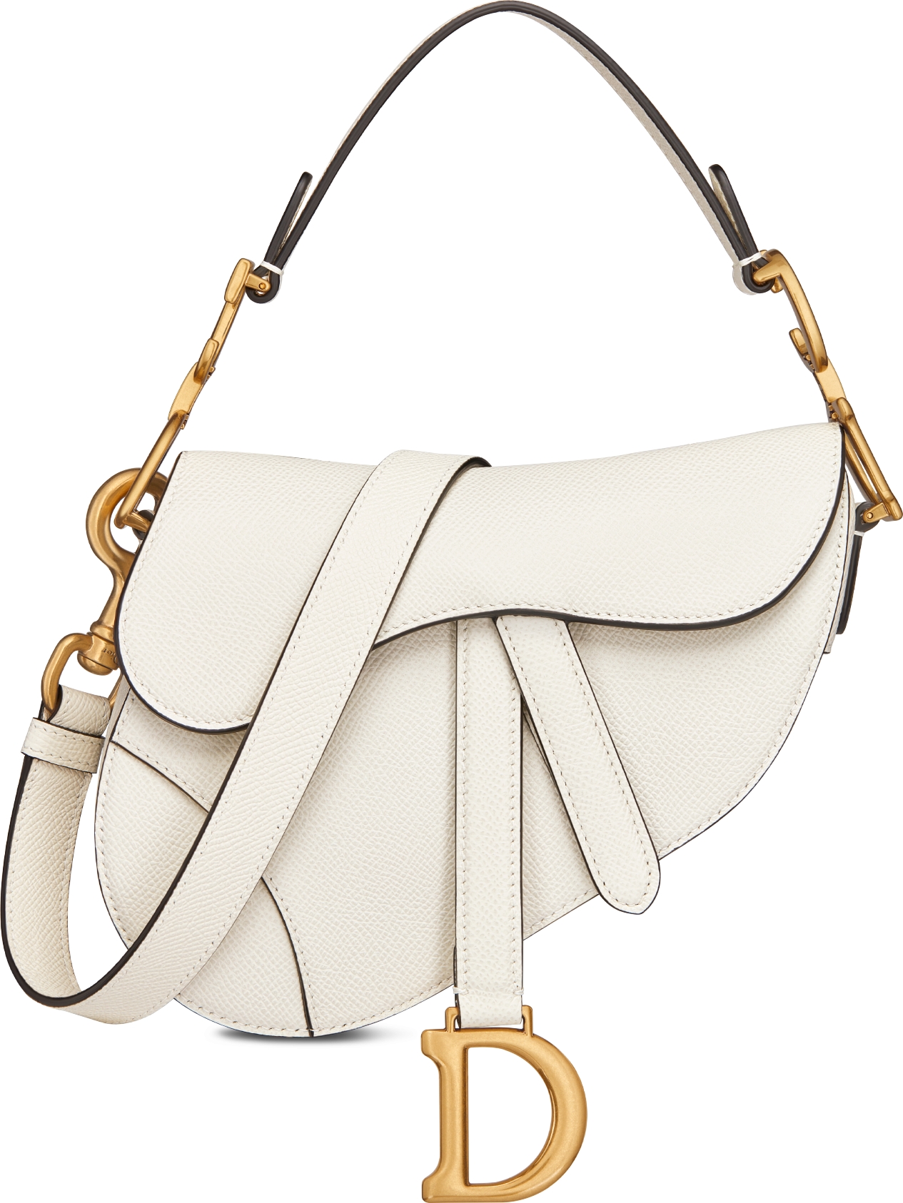 Mini Saddle Bag with Strap Latte Grained Calfskin DIOR