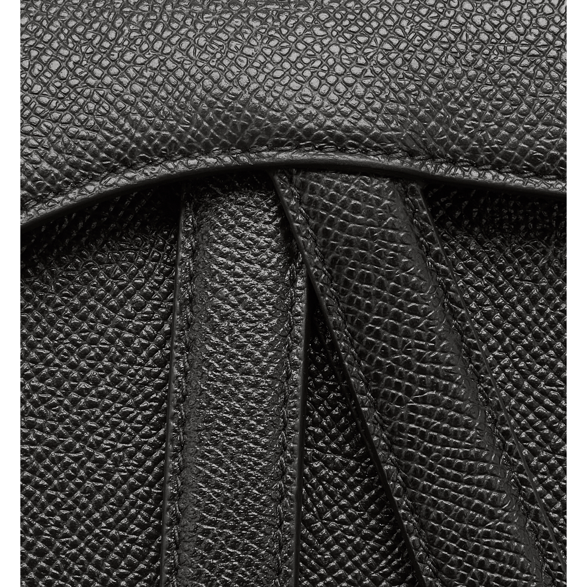 Mini Saddle Bag with Strap Black Grained Calfskin E09