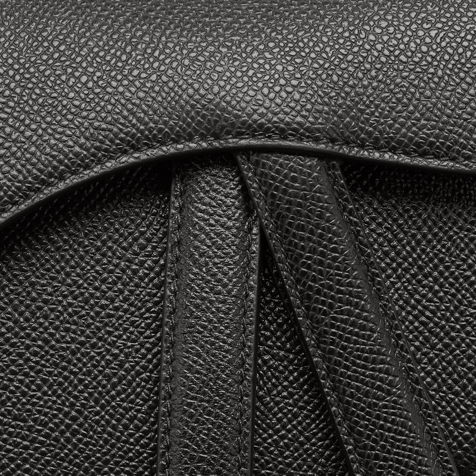 Mini Saddle Bag with Strap Black Grained Calfskin DIOR