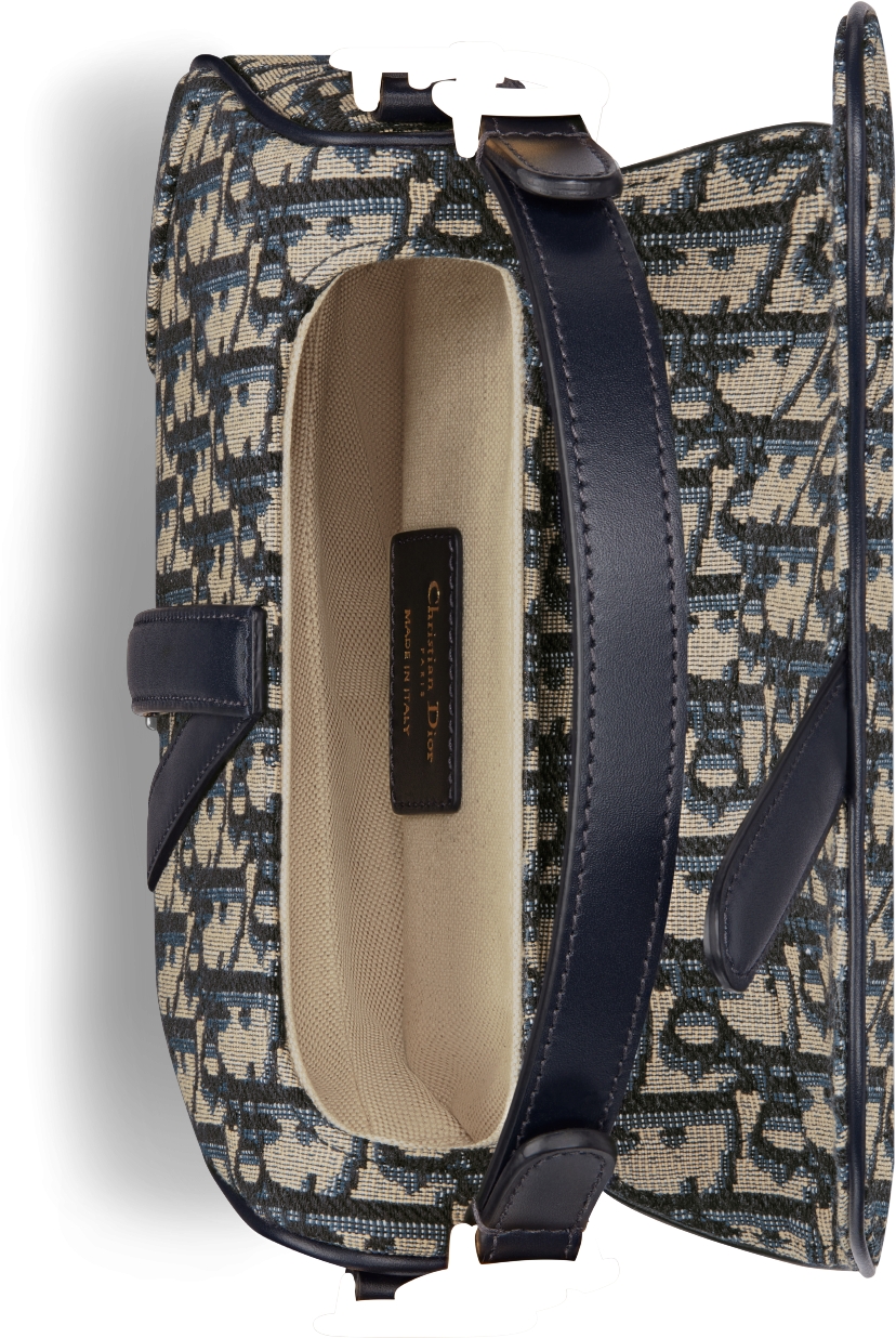 Mini Saddle Bag with Strap Blue Dior Oblique Jacquard | DIOR