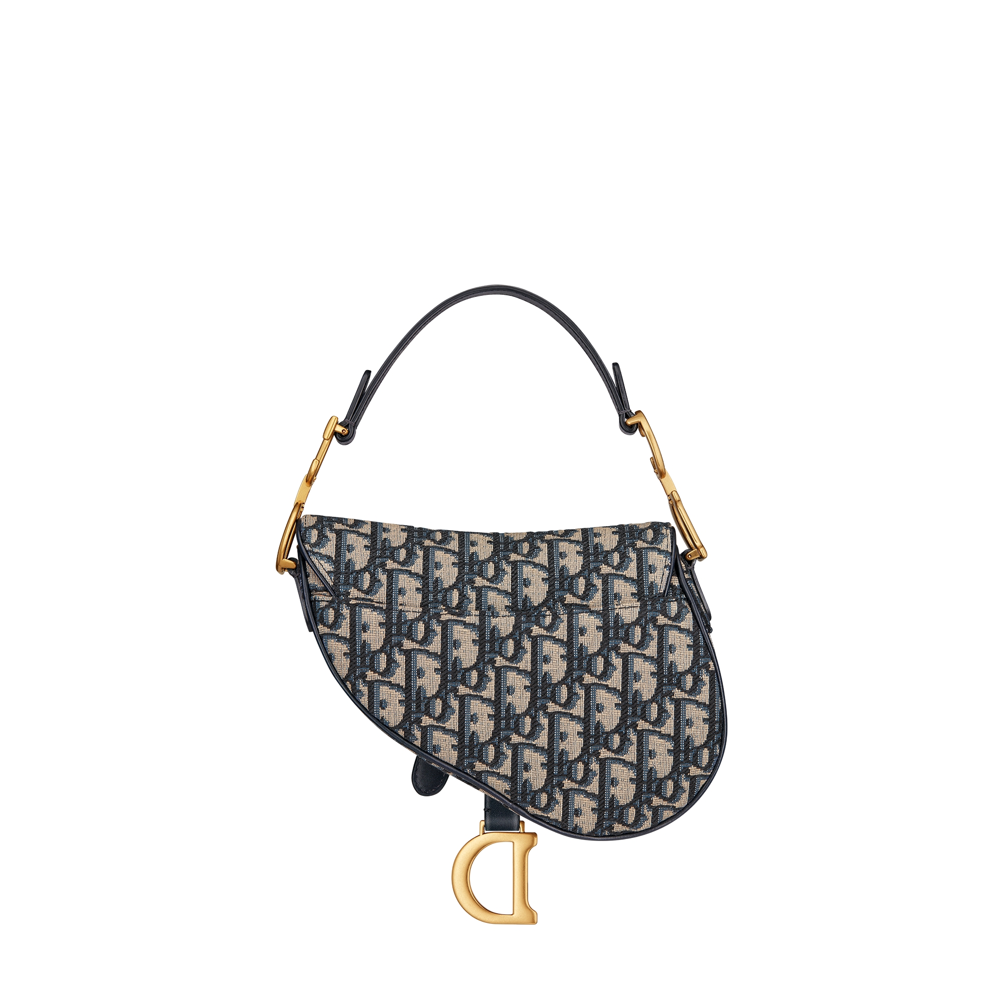 Mini Saddle Bag with Strap Blue Dior Oblique Jacquard E08