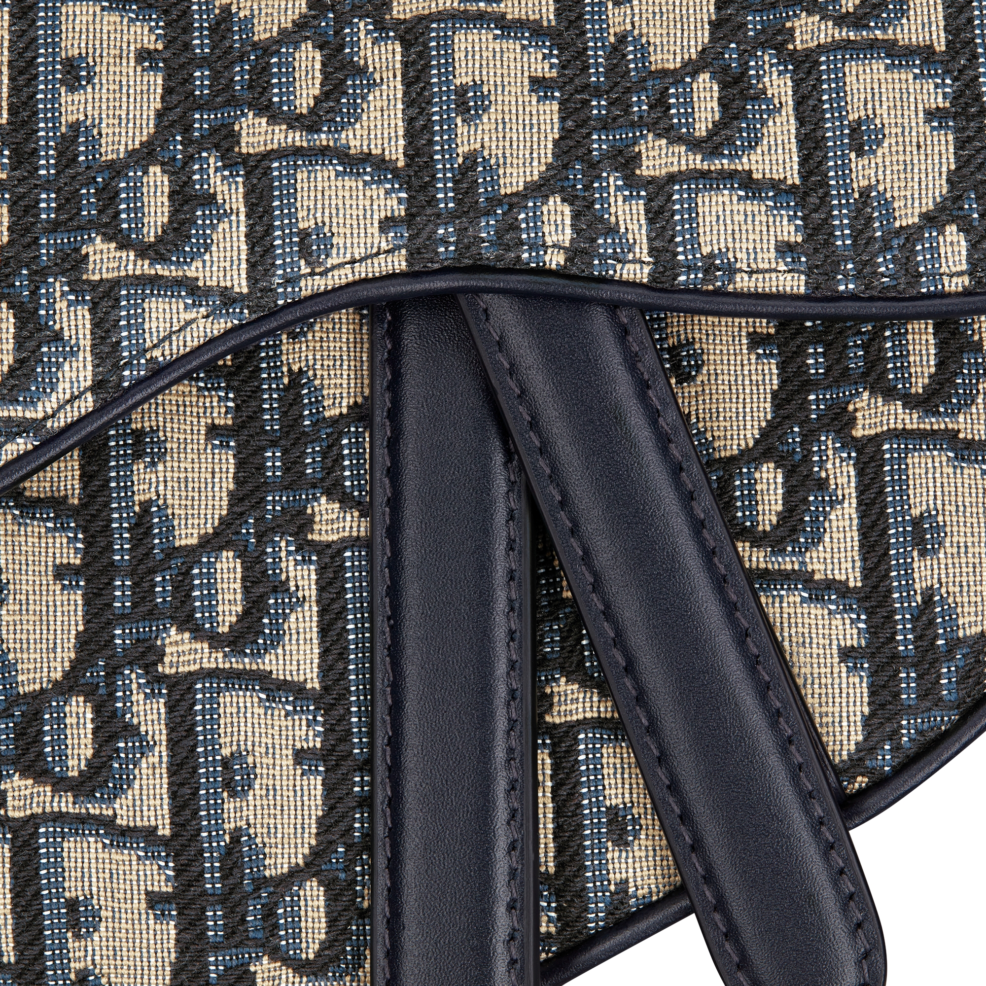 Mini Saddle Bag with Strap Blue Dior Oblique Jacquard E09