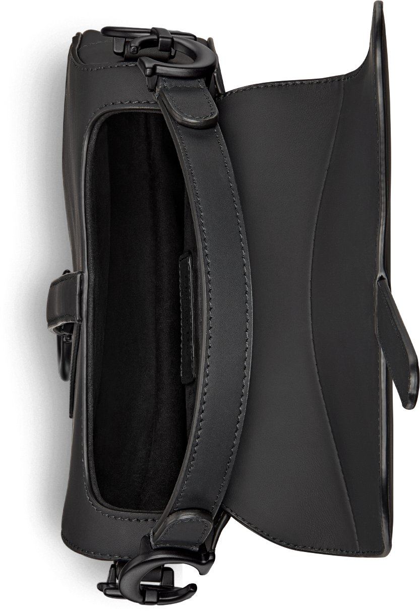 Mini Saddle Bag with Strap Black Ultramatte Calfskin DIOR