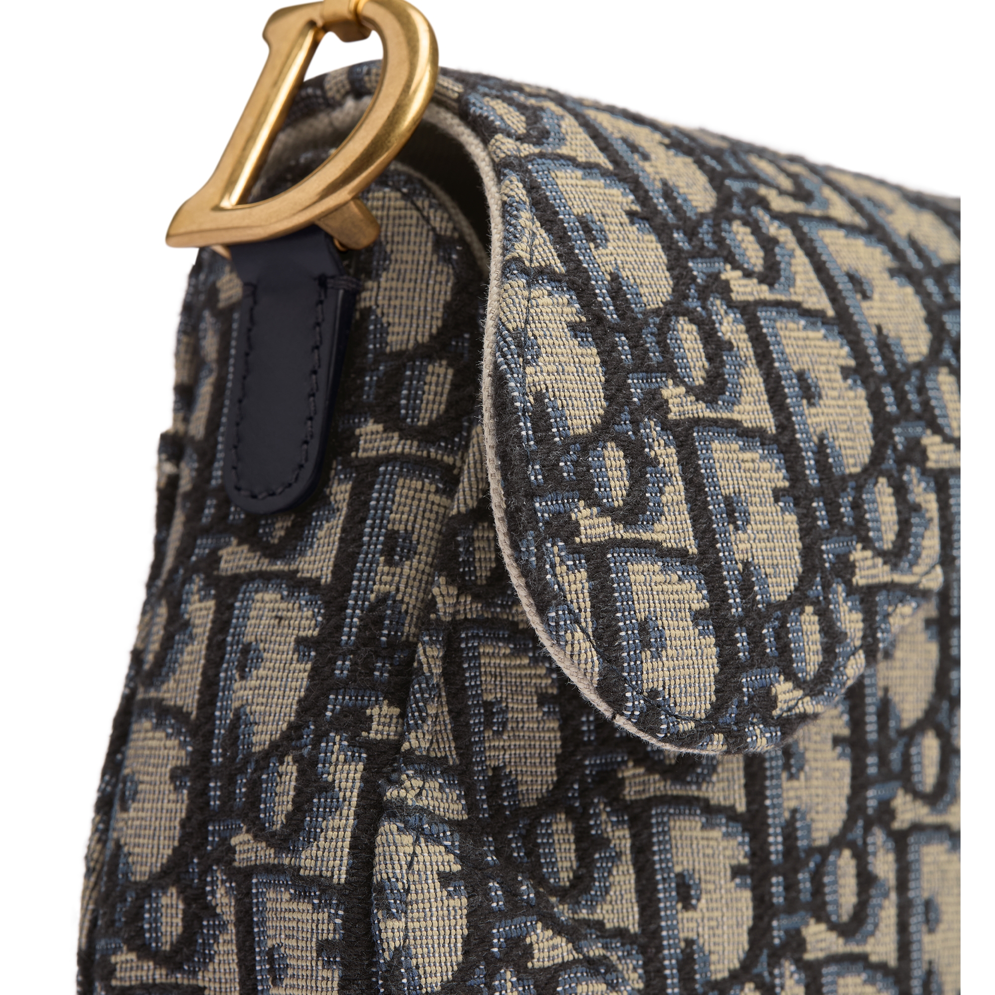 Small Saddle Bag with Strap Blue Dior Oblique Jacquard E10