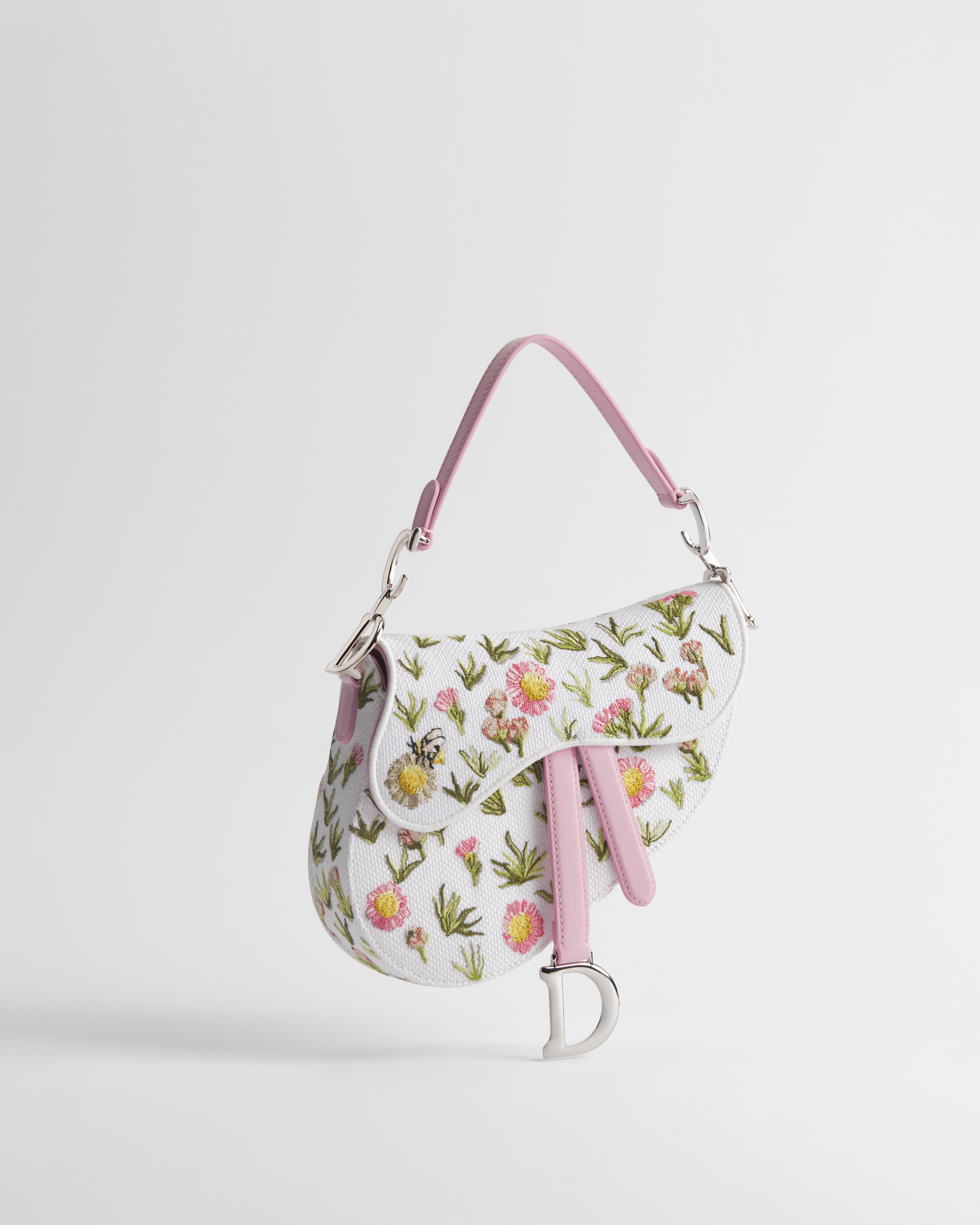 Borsa a tracolla piccola Saddle Ricamo Daisy Garden multicolore E03