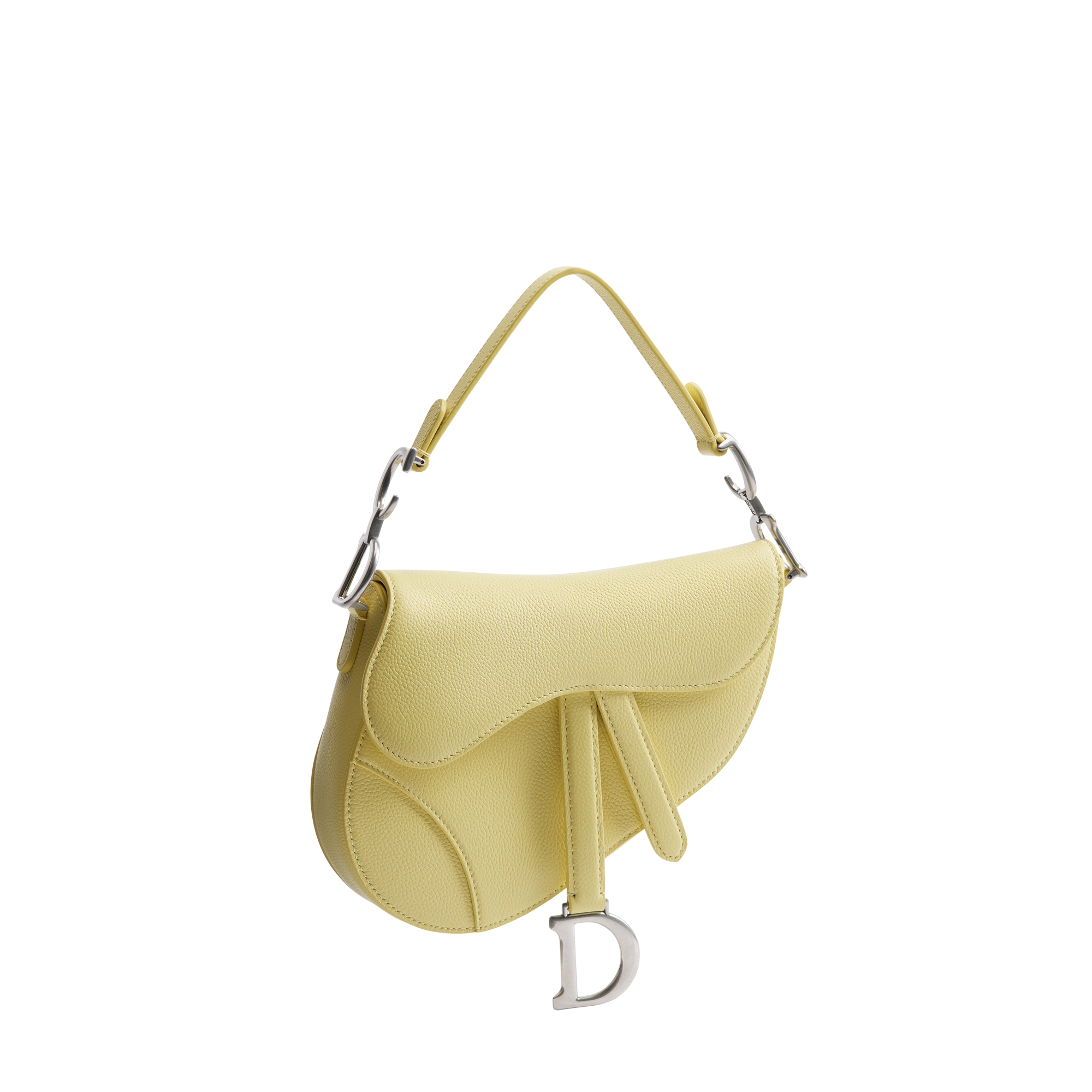 Small Saddle Bag with Strap Mimosa Grained Calfskin E01