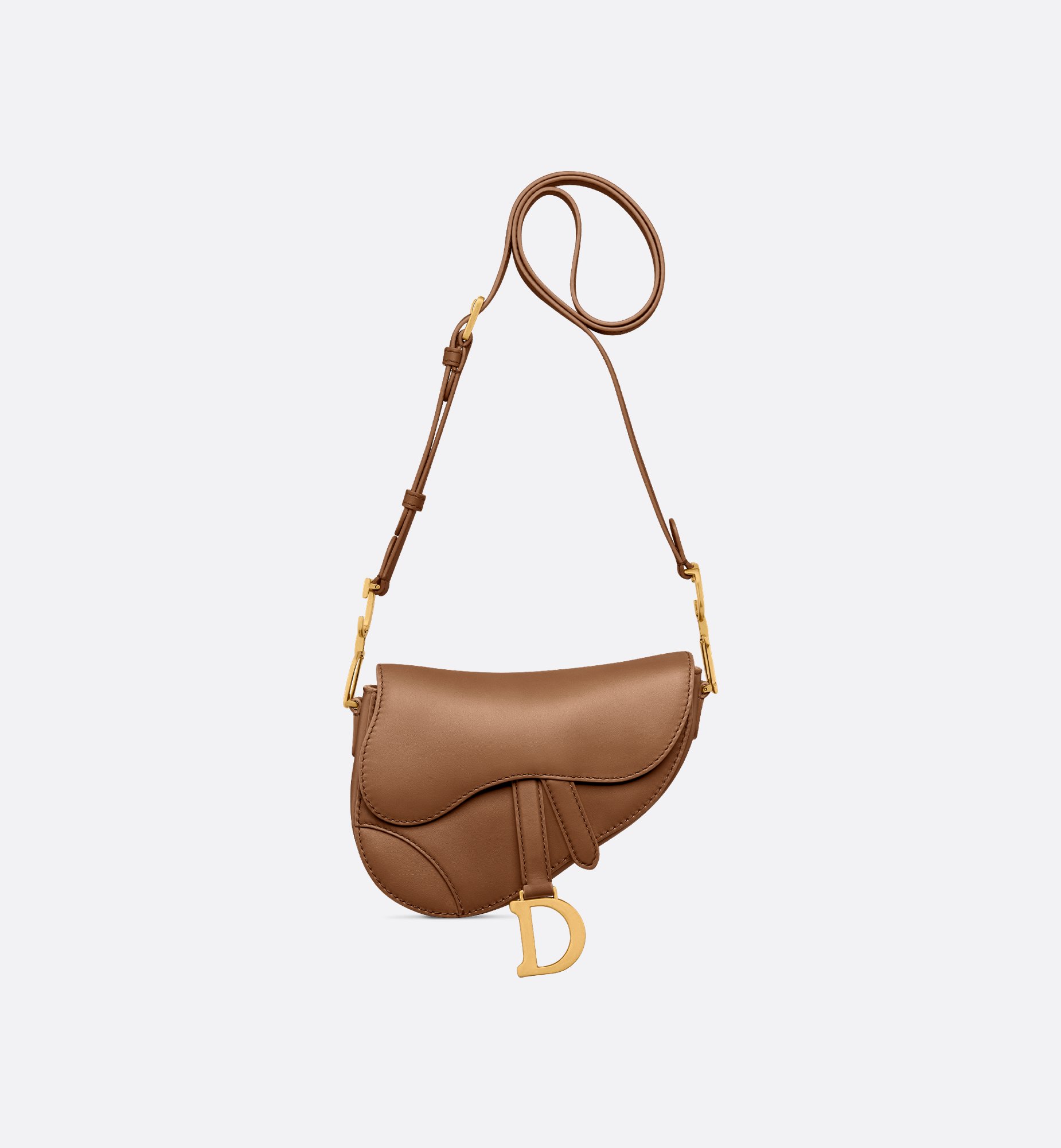 Mini Soft Saddle Bag with Strap Light Gold-Tone Vintage Mini Soft Saddle Bag with Strap Light Gold-Tone Vintage