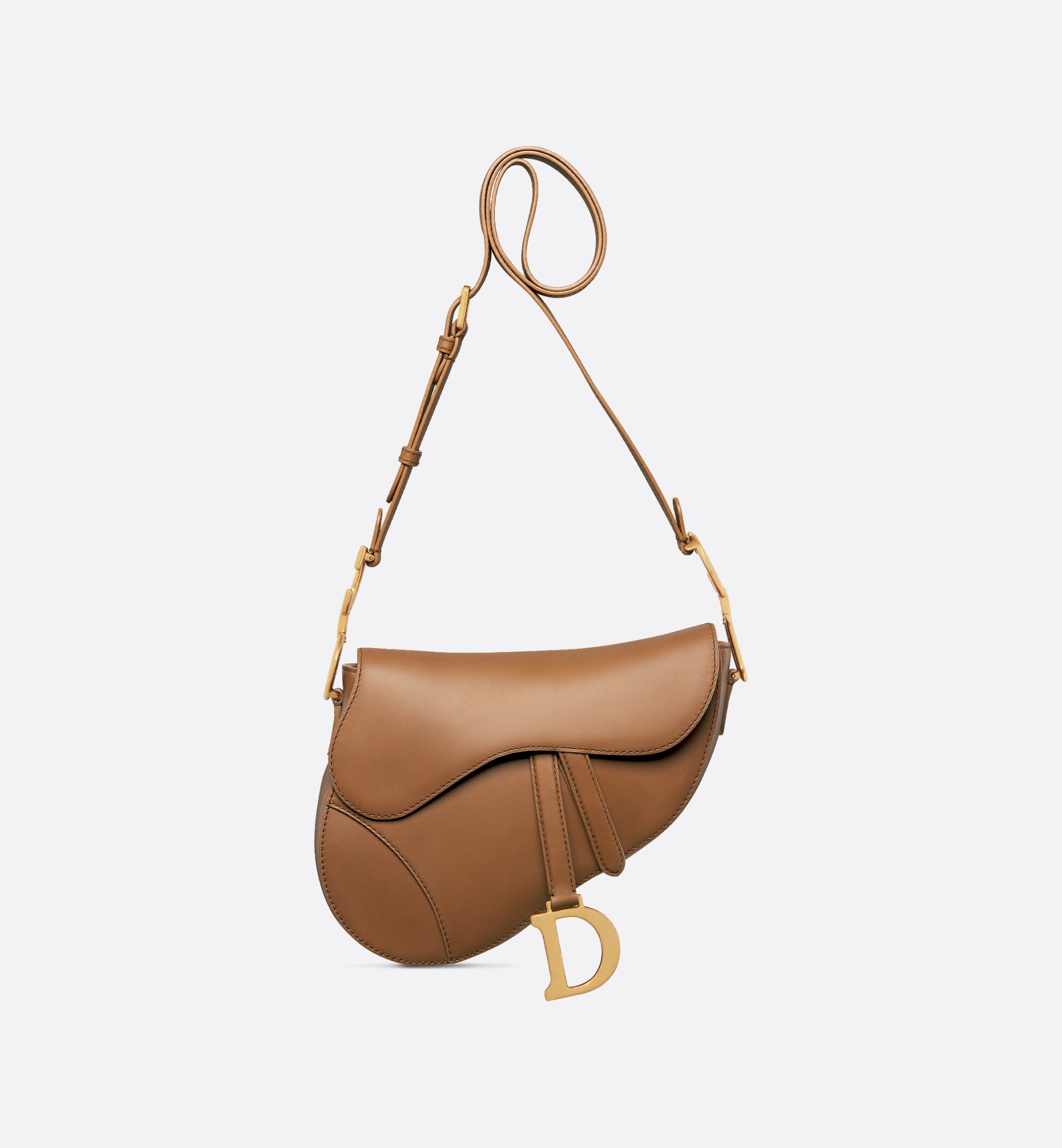 Medium Soft Saddle Bag with Strap Light Gold-Tone Vintage Medium Soft Saddle Bag with Strap Light Gold-Tone Vintage