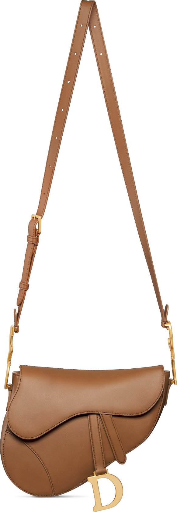 Medium Soft Saddle Bag with Strap Unfolded view