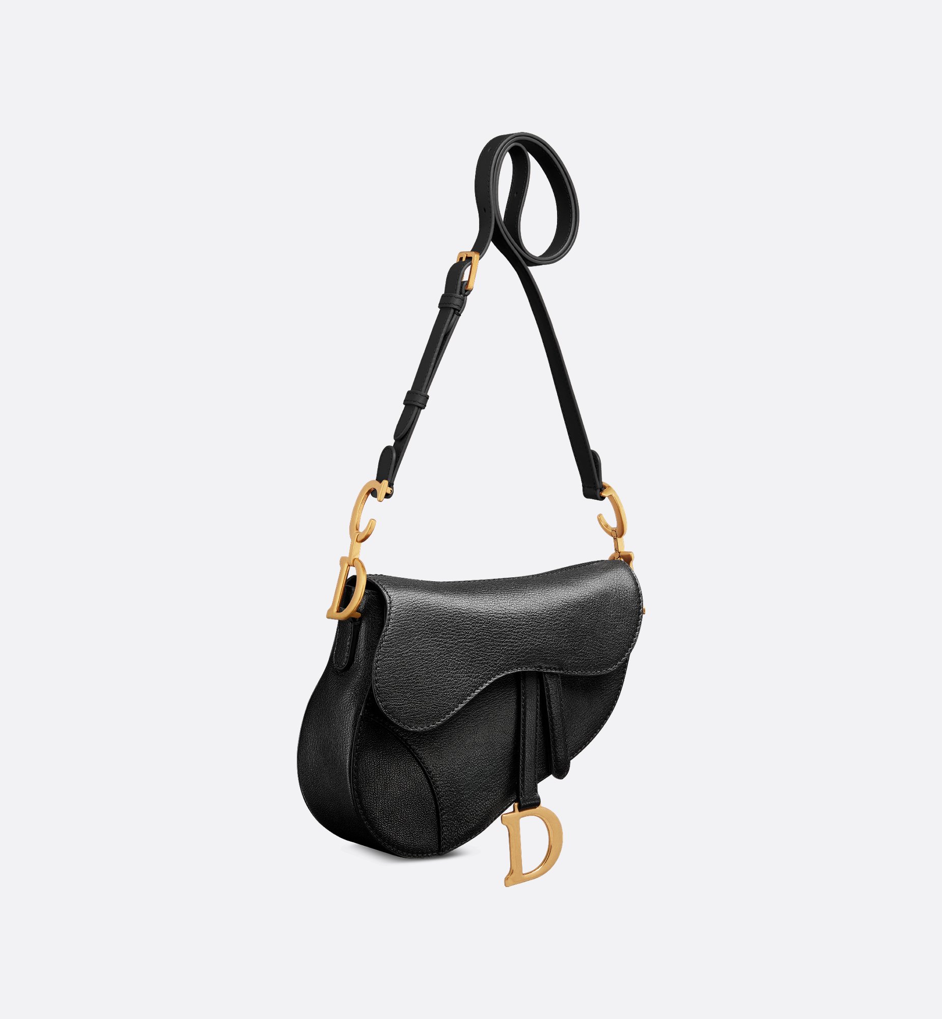 Medium Soft Saddle Bag with Strap Black Goatskin | DIOR Medium Soft Saddle Bag with Strap Black Goatskin | DIOR