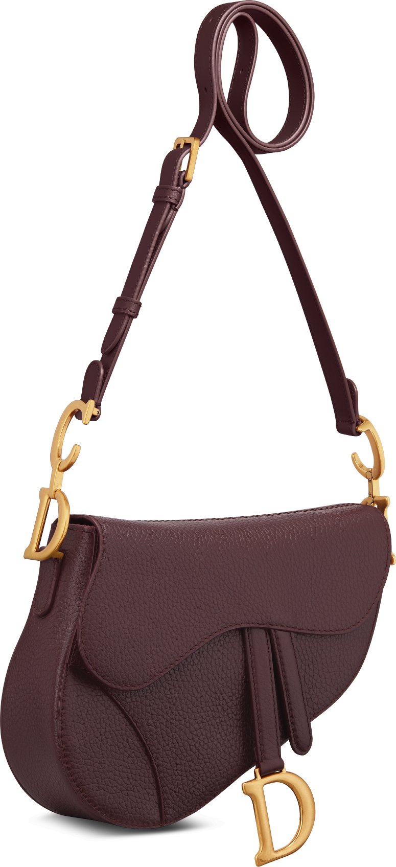 Medium Soft Saddle Bag with Strap Three quarter closed view