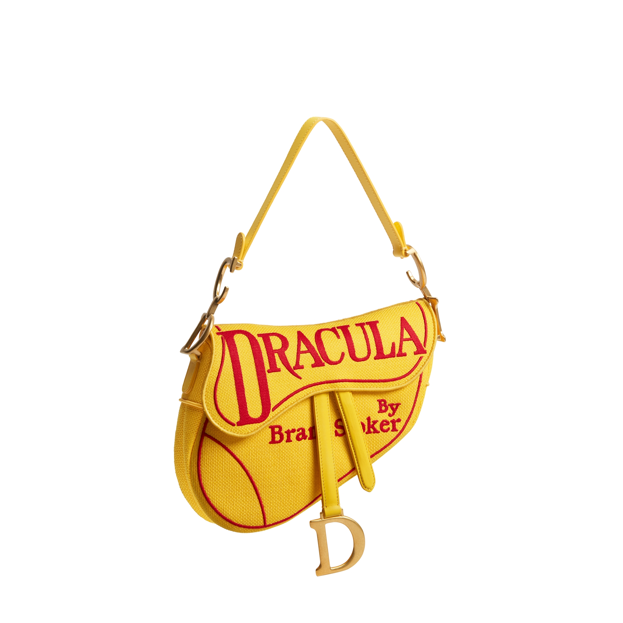 Saddle Bag with Strap Yellow and Red Book Cover Embroidery E01