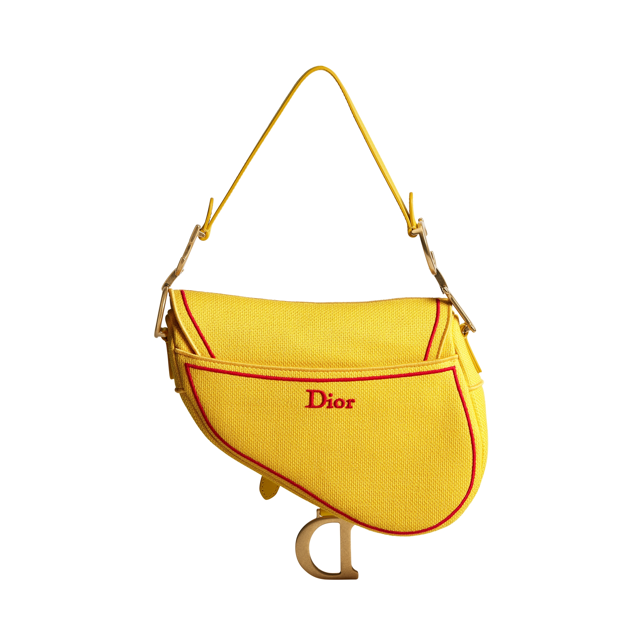 Saddle Bag with Strap Yellow and Red Book Cover Embroidery E08