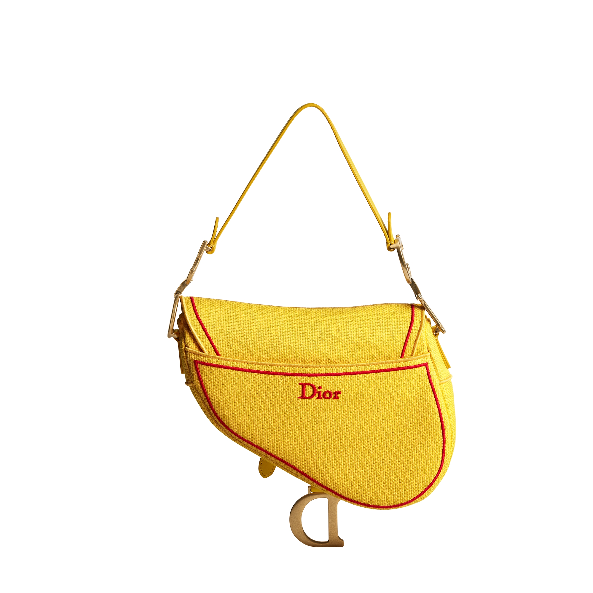 Saddle Bag with Strap Yellow and Red Book Cover Embroidery E08