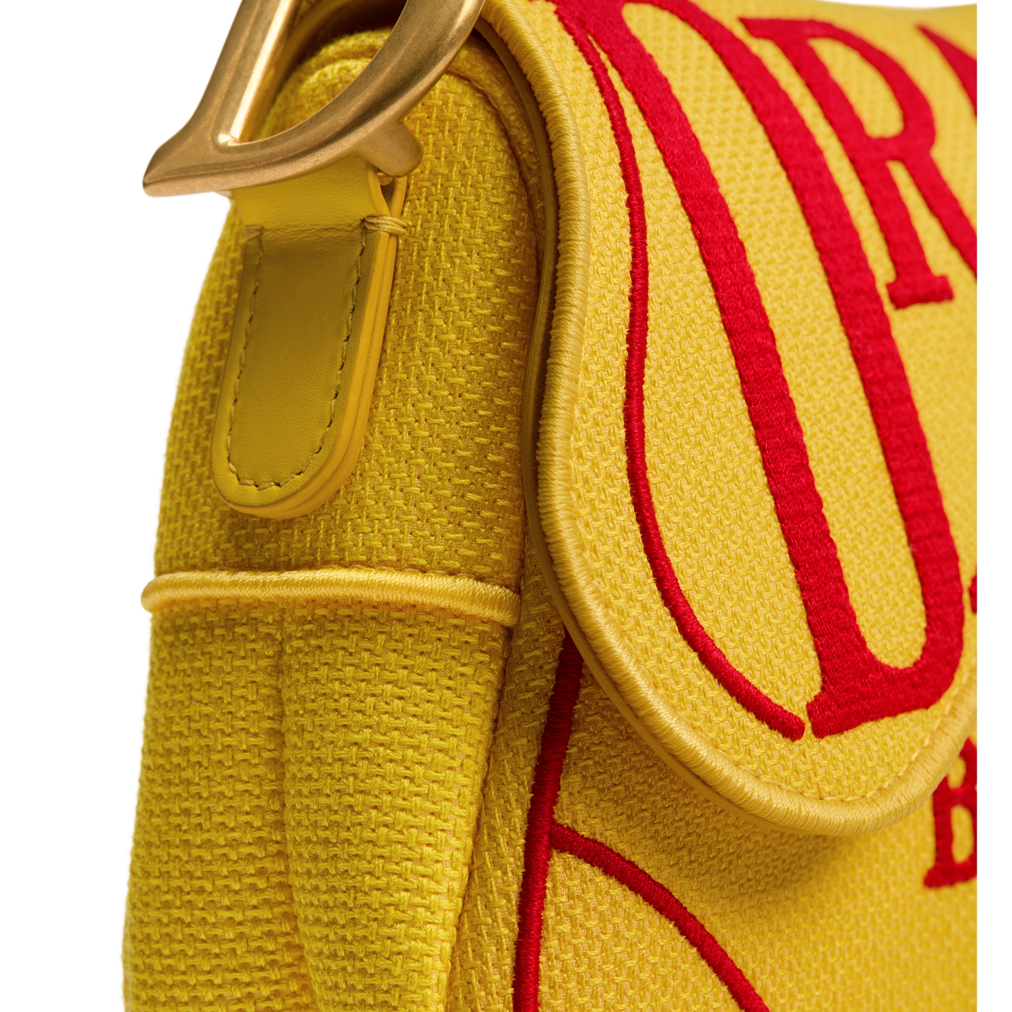 Saddle Bag with Strap Yellow and Red Book Cover Embroidery E10