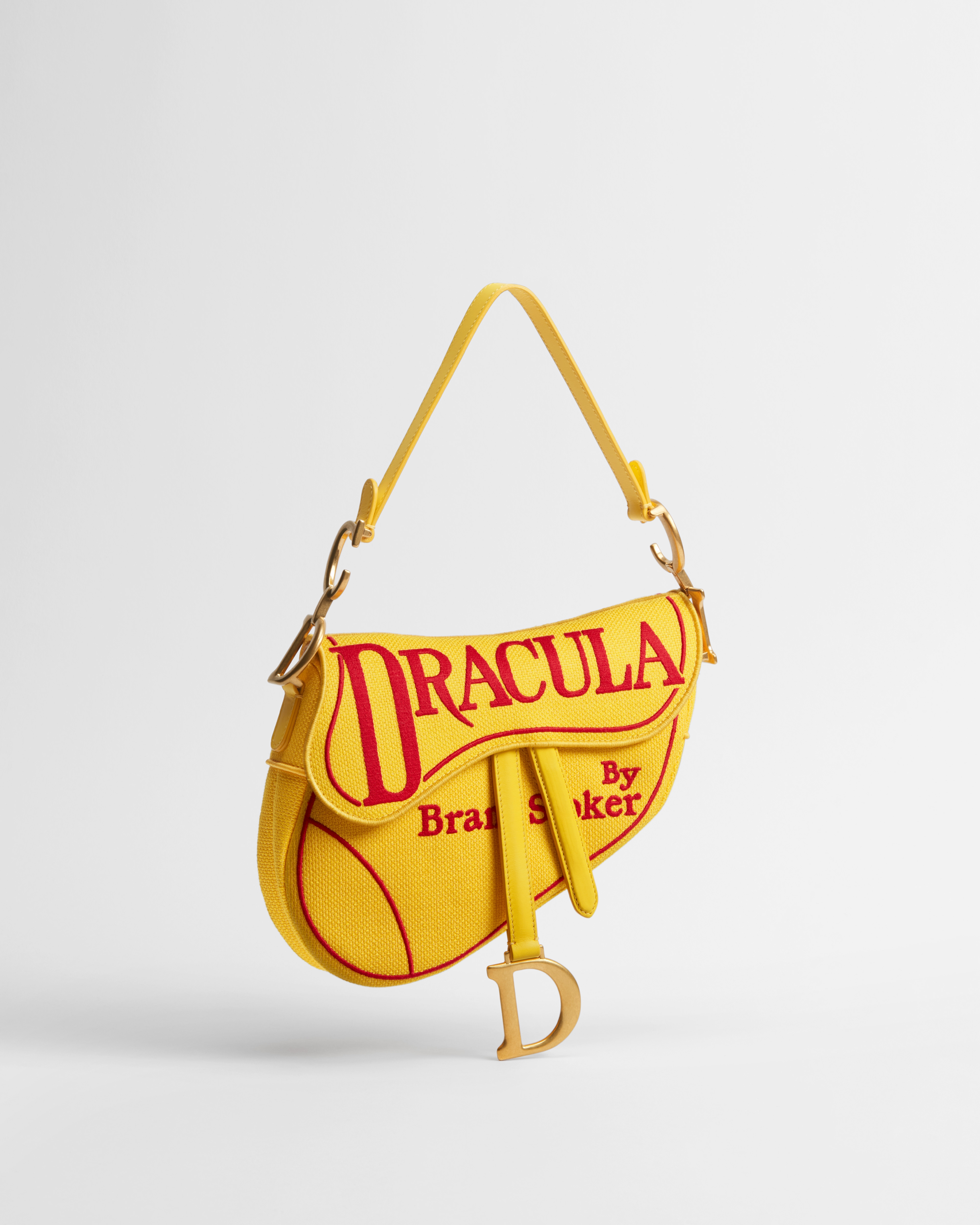 Saddle Bag with Strap Yellow and Red Book Cover Embroidery E01