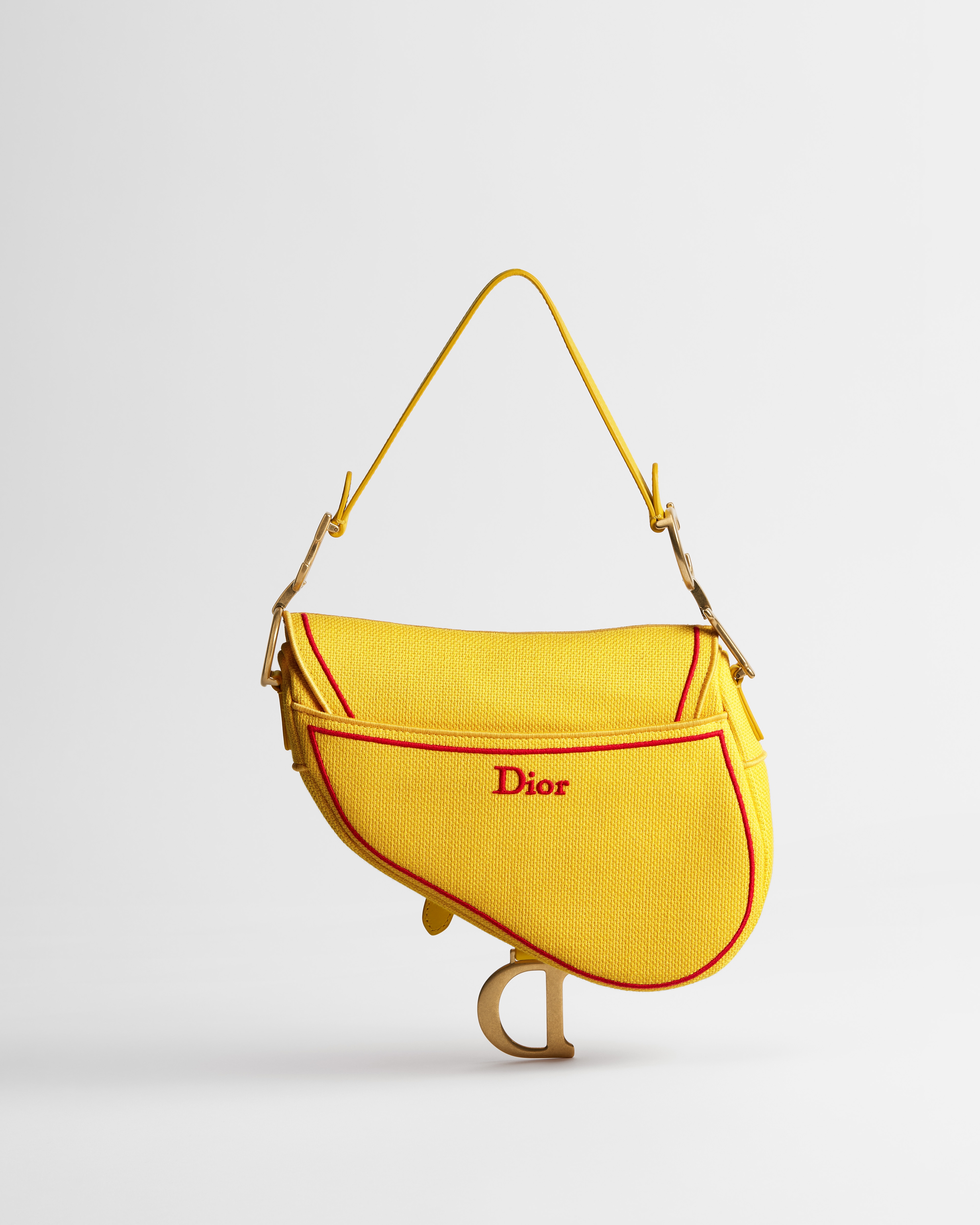 Saddle Bag with Strap Yellow and Red Book Cover Embroidery E08