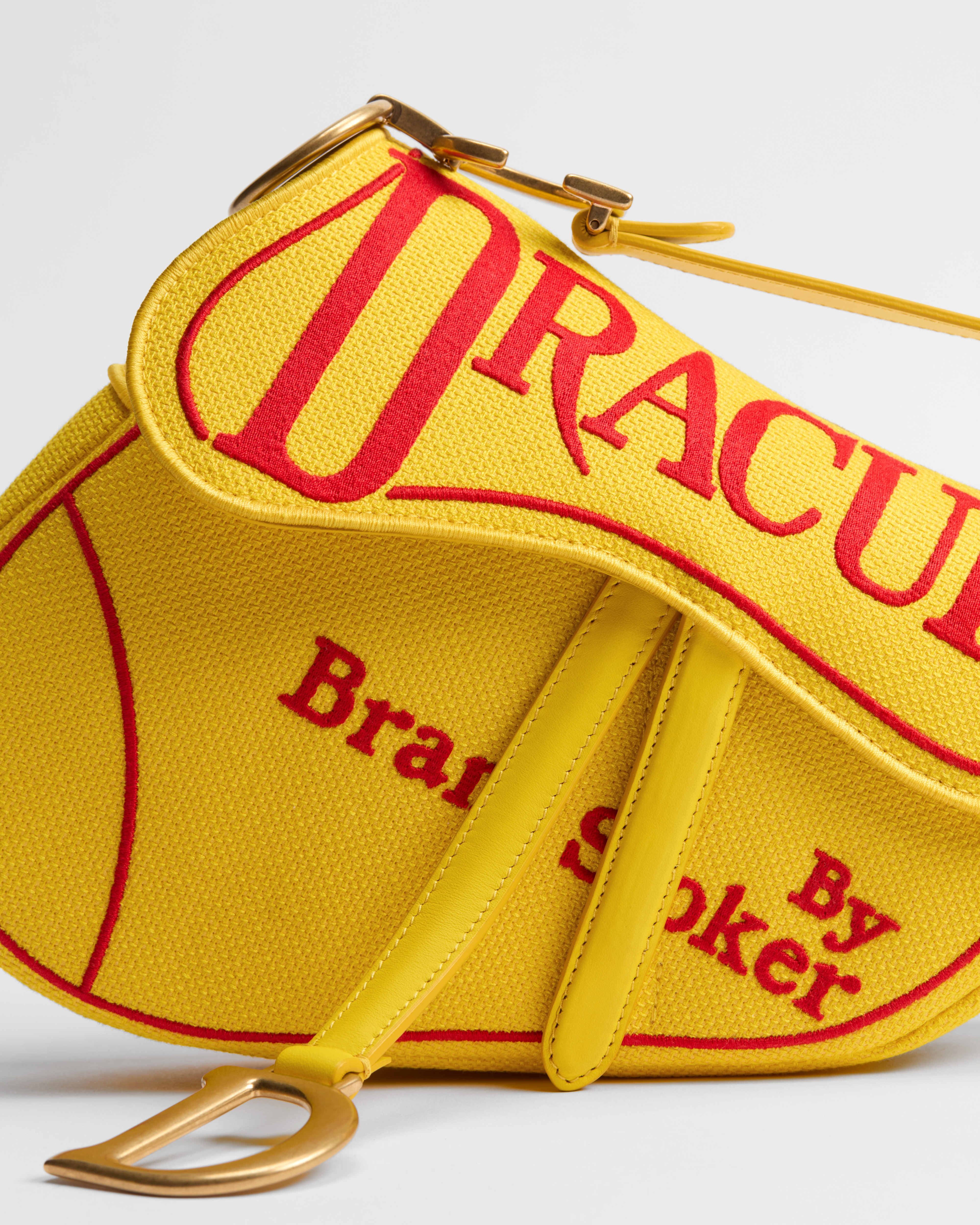 Saddle Bag with Strap Yellow and Red Book Cover Embroidery E09