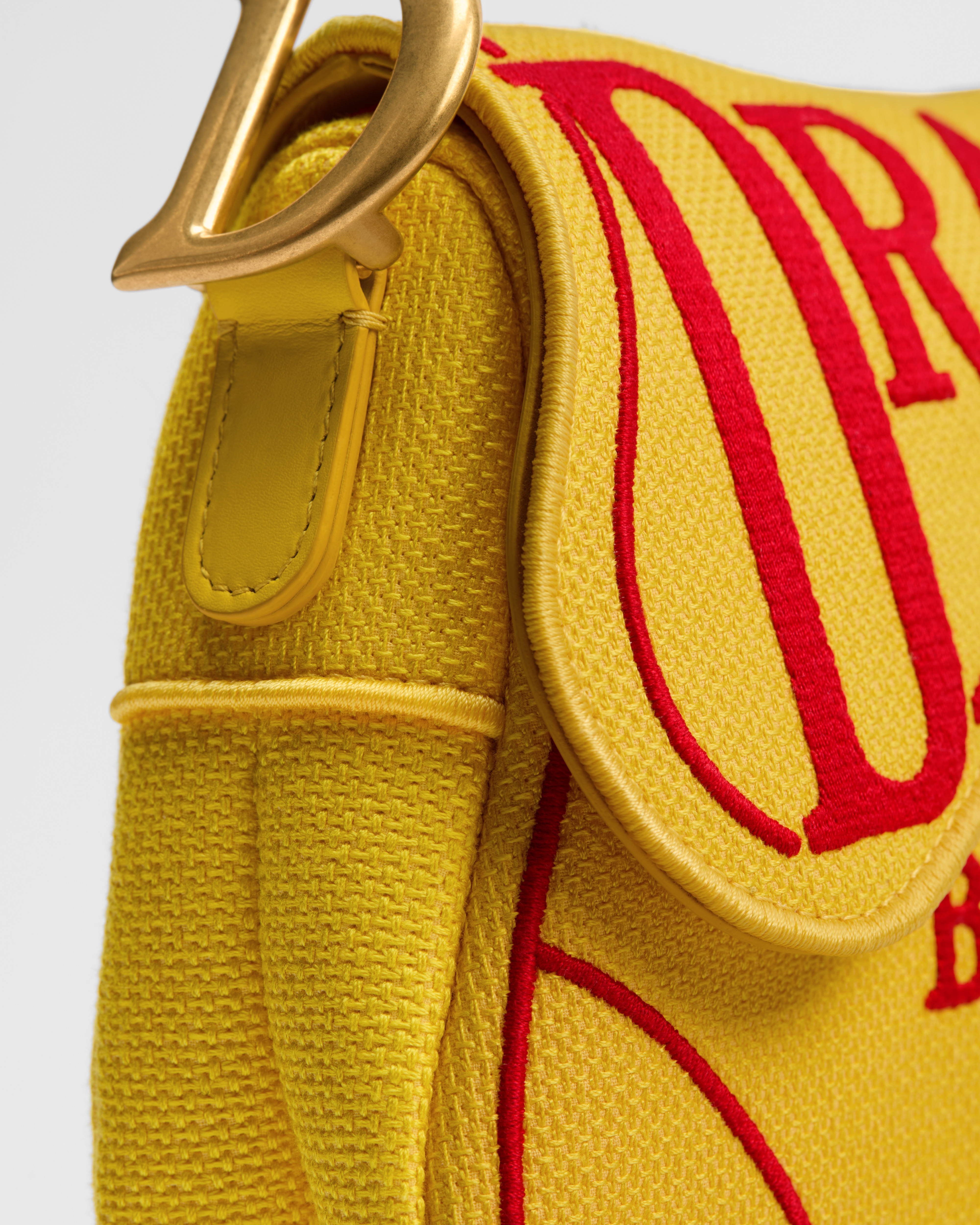 Saddle Bag with Strap Yellow and Red Book Cover Embroidery E10