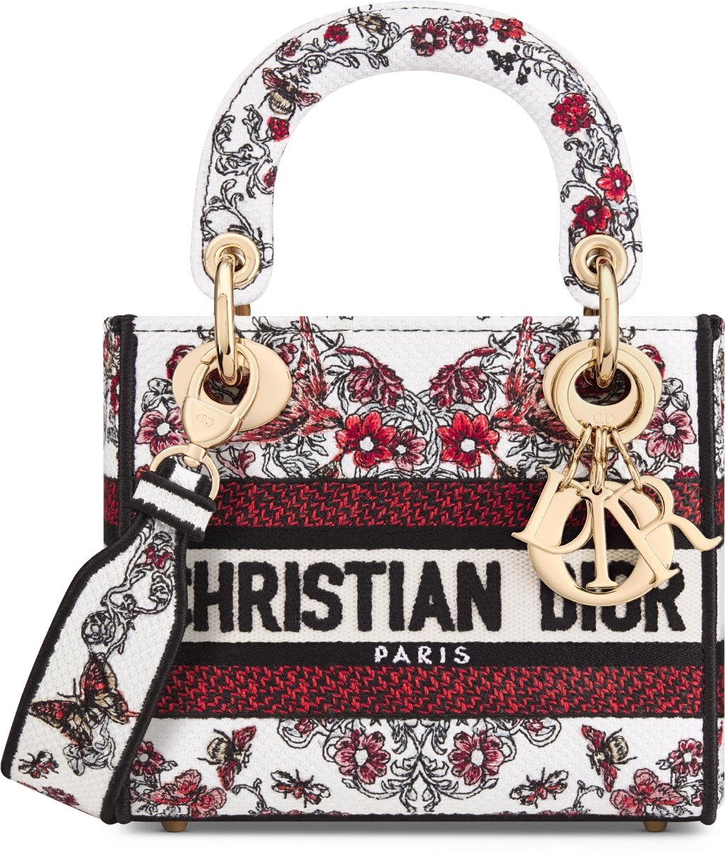 Mini Lady Dior Bag White Embroidery with Multicolor Cœur des Curiosités  Motif | DIOR