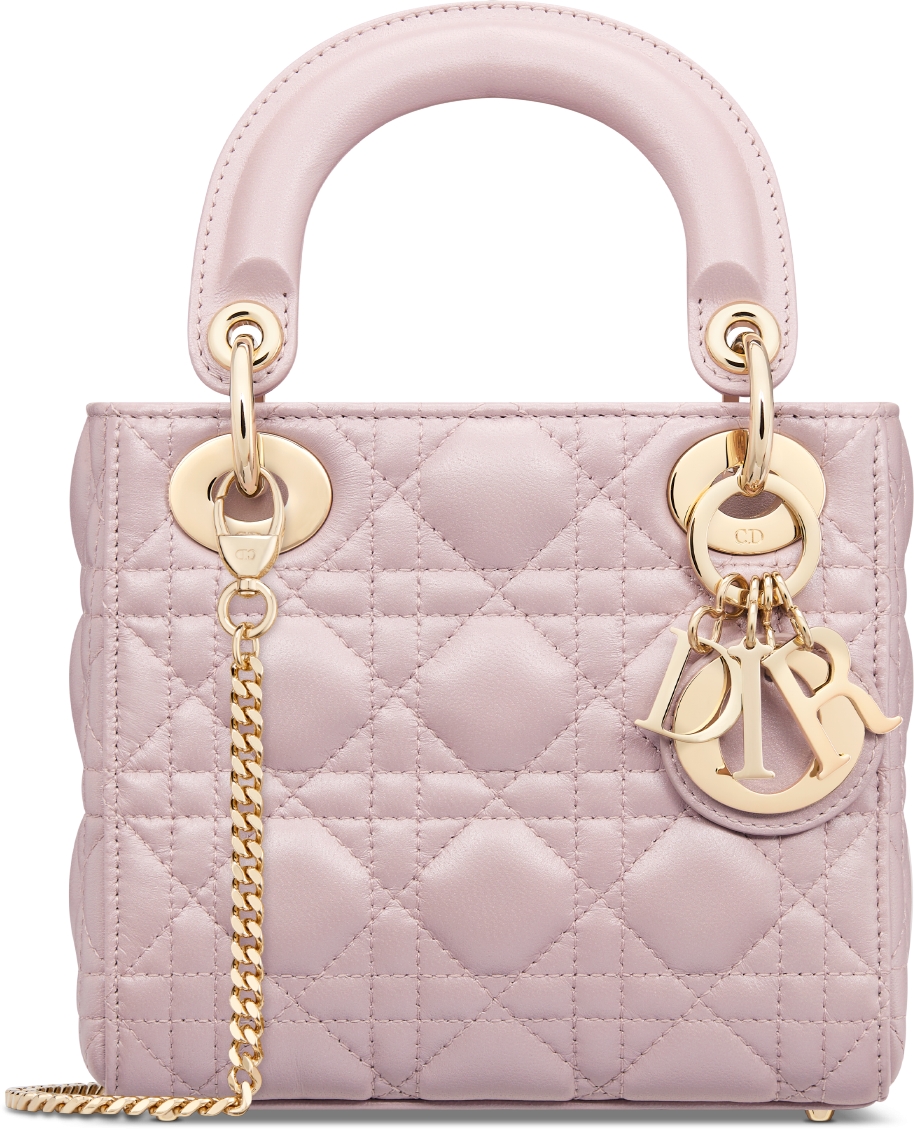 Mini Lady Dior Bag Lotus Pearlescent Cannage Lambskin DIOR