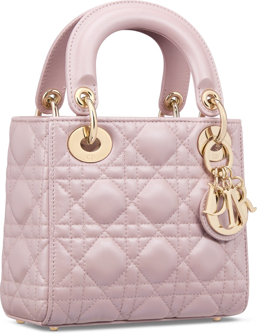 Mini Lady Dior Bag Lotus Pearlescent Cannage Lambskin DIOR