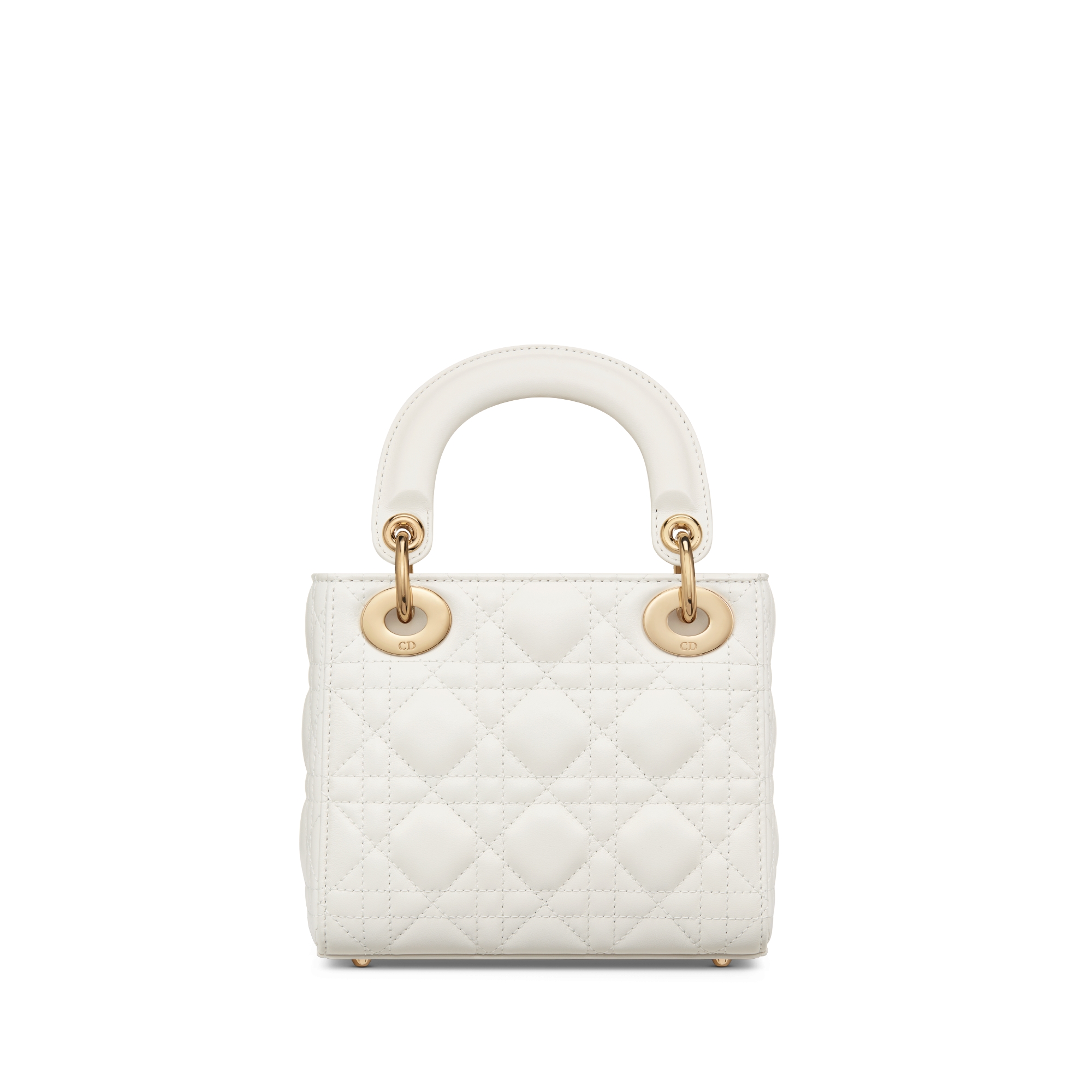 Sac Lady Dior Mini Cuir d'agneau Cannage perlé couleur latte E08