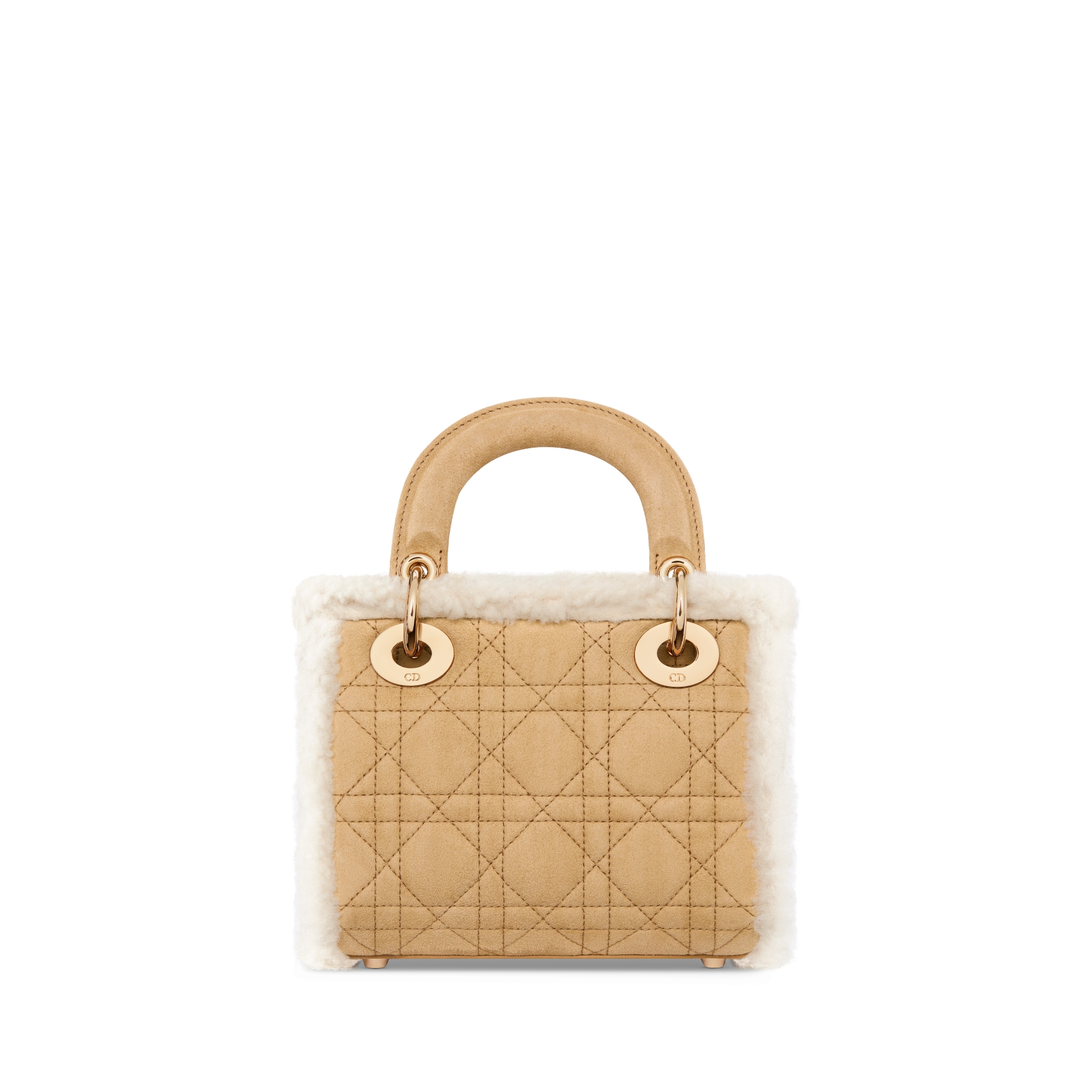 Mini Lady Dior Bag Beige Suede and Ecru Lambswool E08