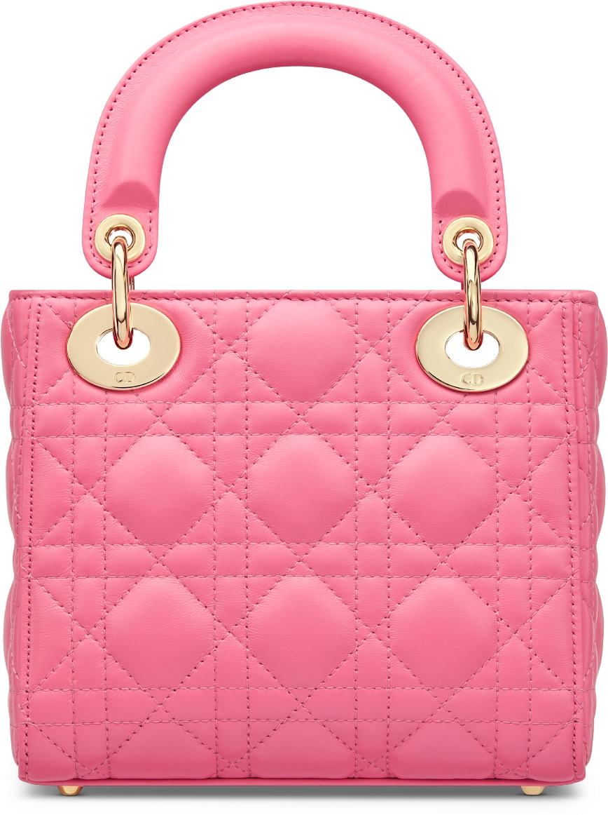 Mini Dioriviera Lady Dior Bag Candy Pink Cannage Lambskin DIOR