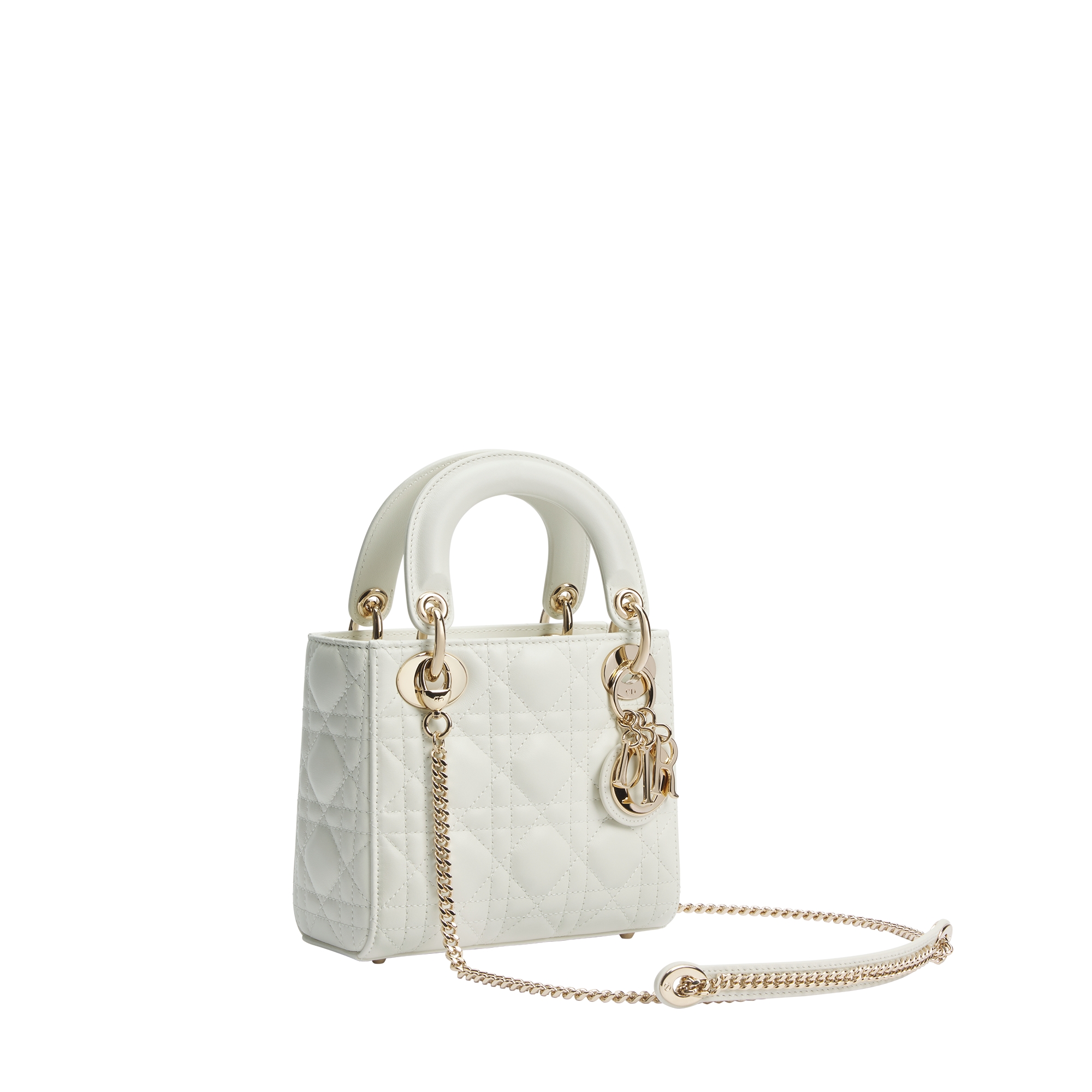Mini Lady Dior Bag Latte Cannage Lambskin E03