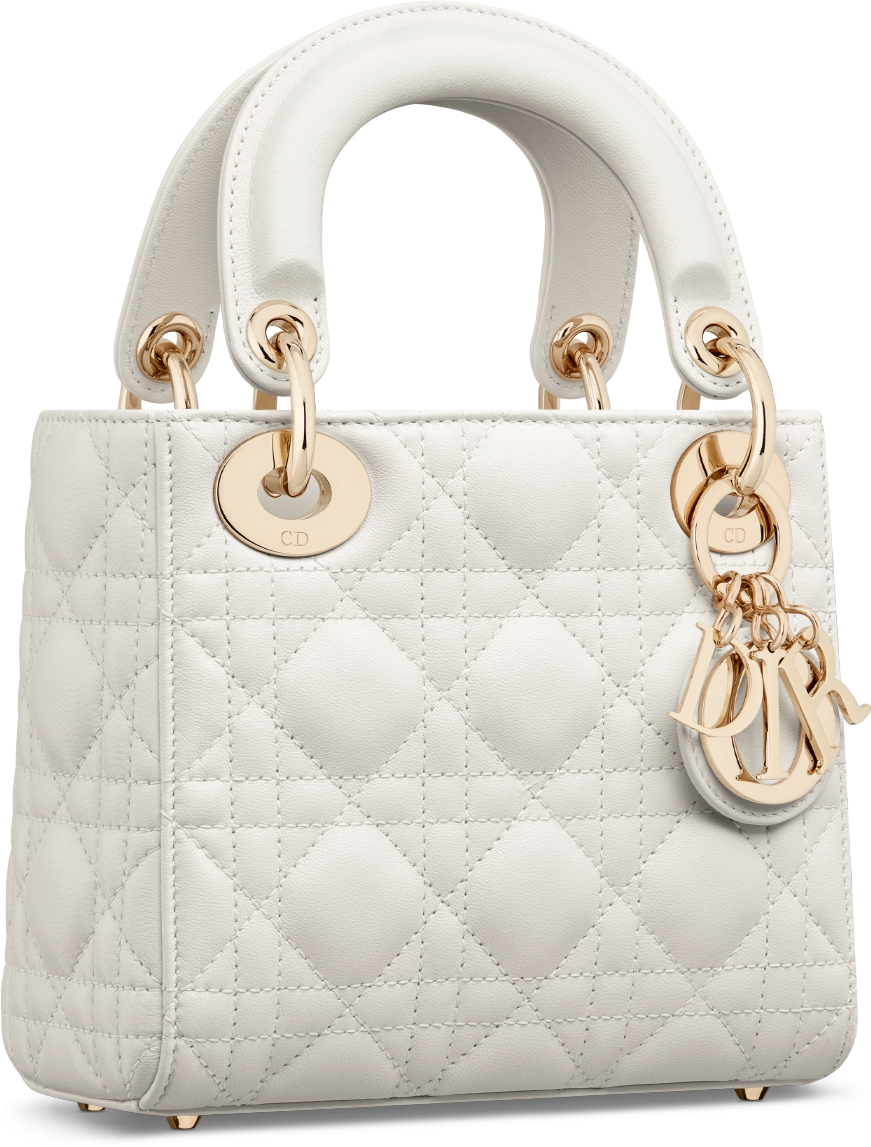 DIOR Mini Lady Dior Bag Latte Cannage Lambskin Women