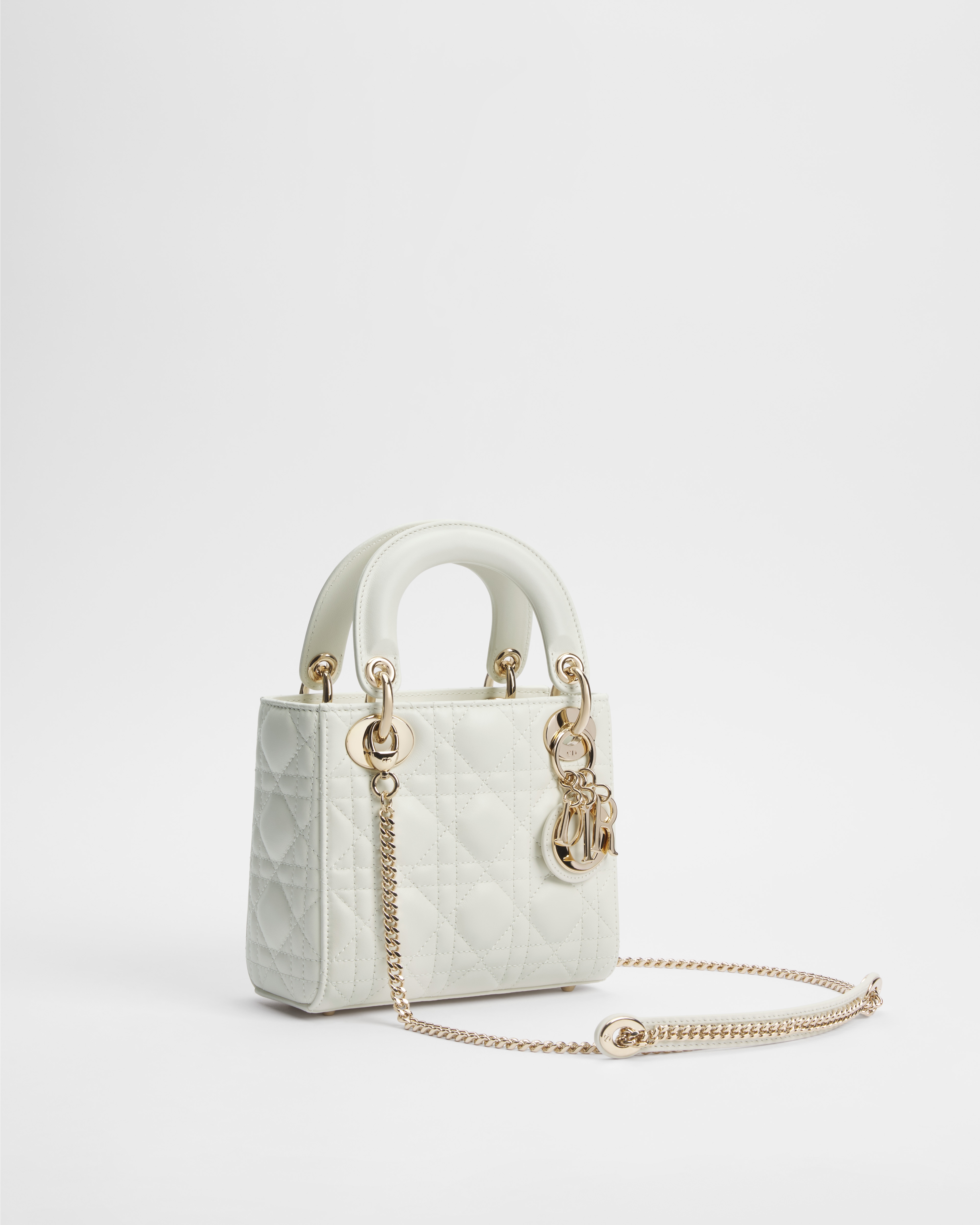 Mini Lady Dior Bag Latte Cannage Lambskin E03