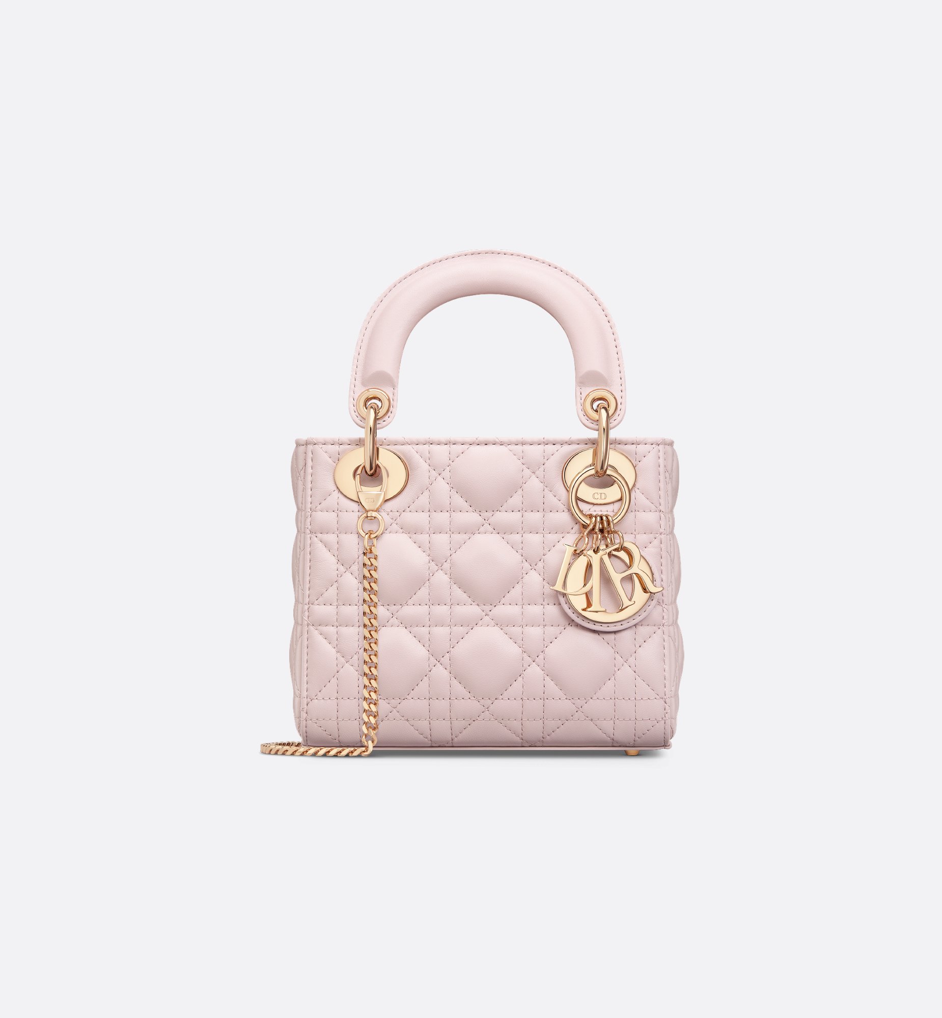 Mini Lady Dior Bag Blush Cannage Lambskin | DIOR Mini Lady Dior Bag Blush Cannage Lambskin | DIOR