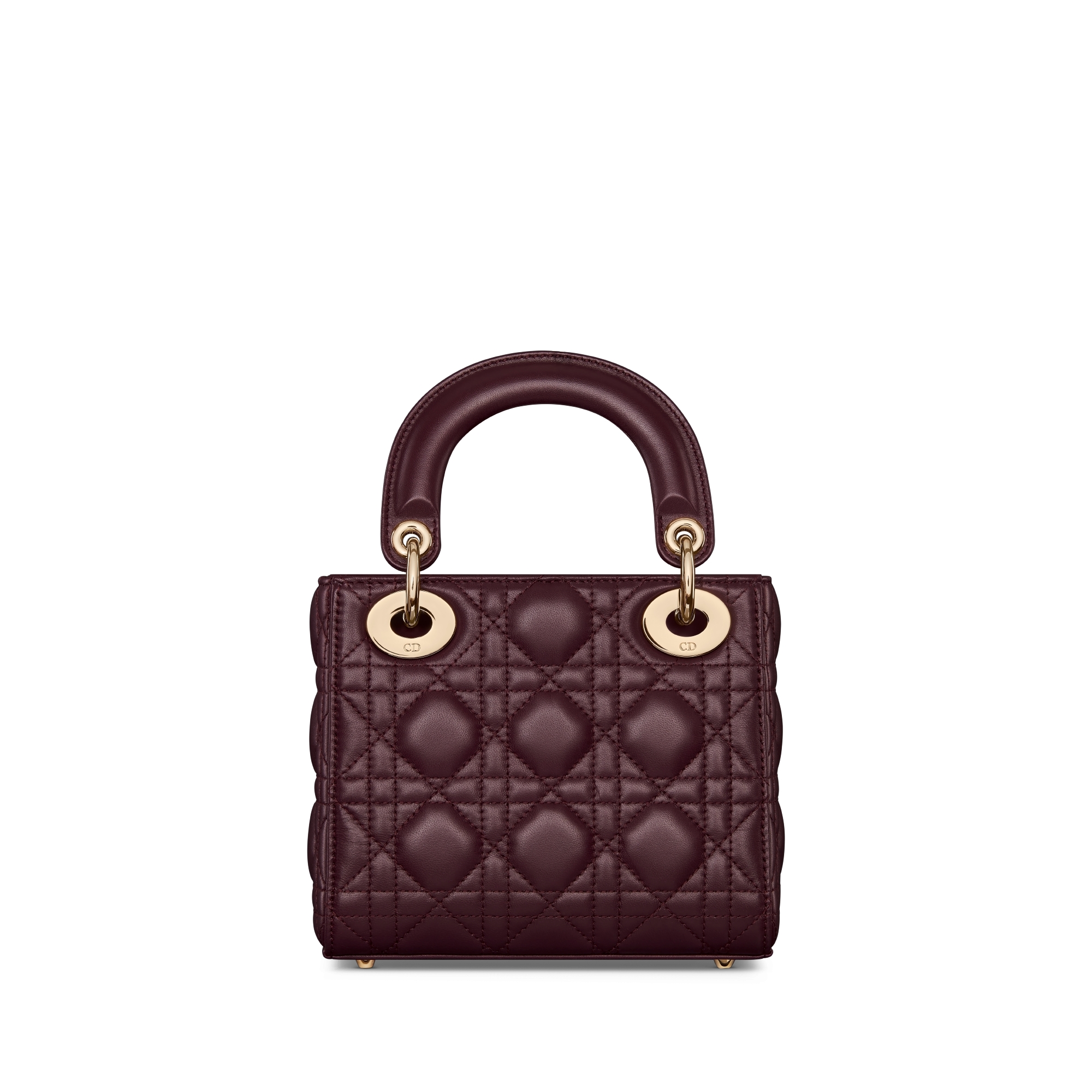 Borsa mini Lady Dior Pelle di agnello Cannage color prugna E08