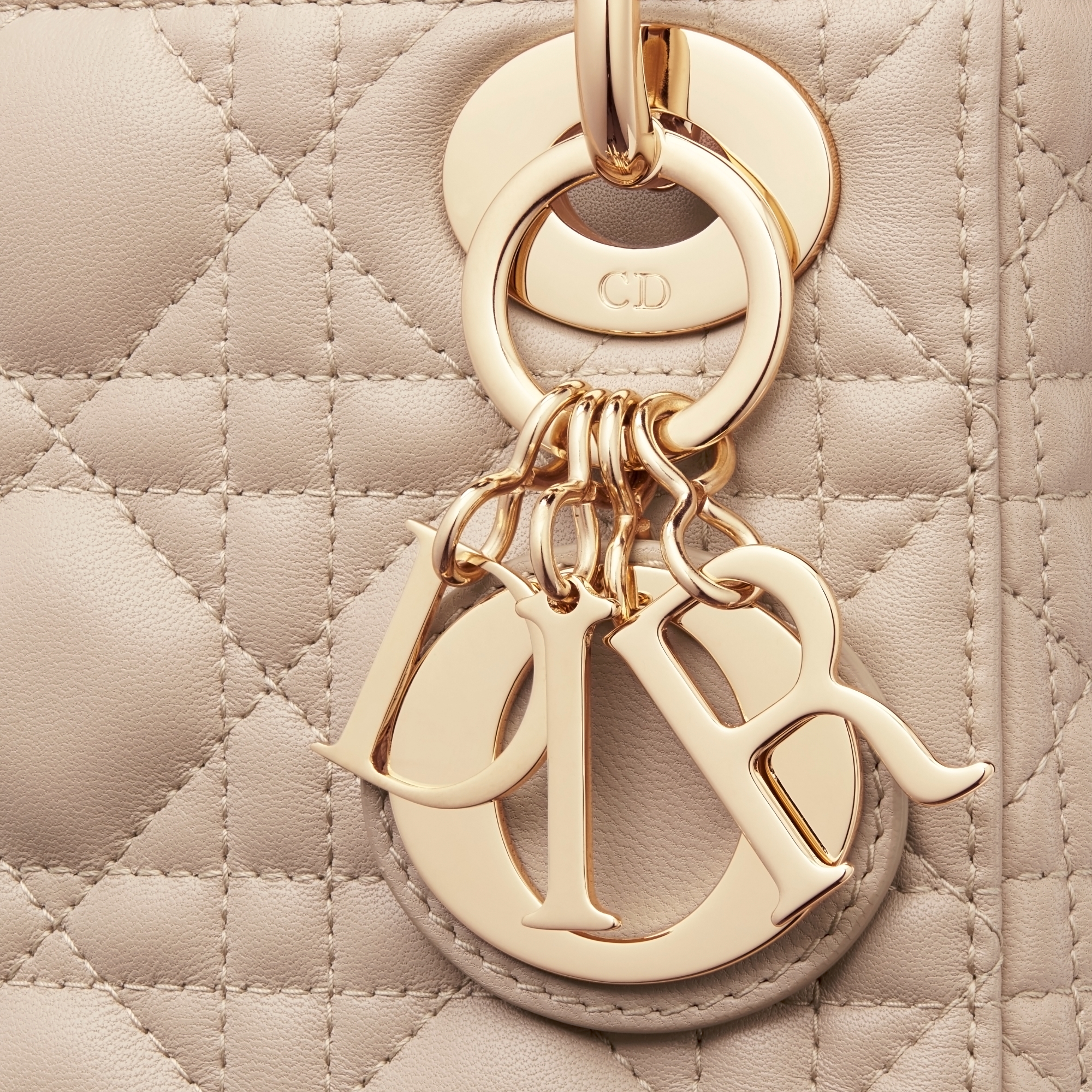 Mini Lady Dior Bag Powder Beige Cannage Lambskin E09