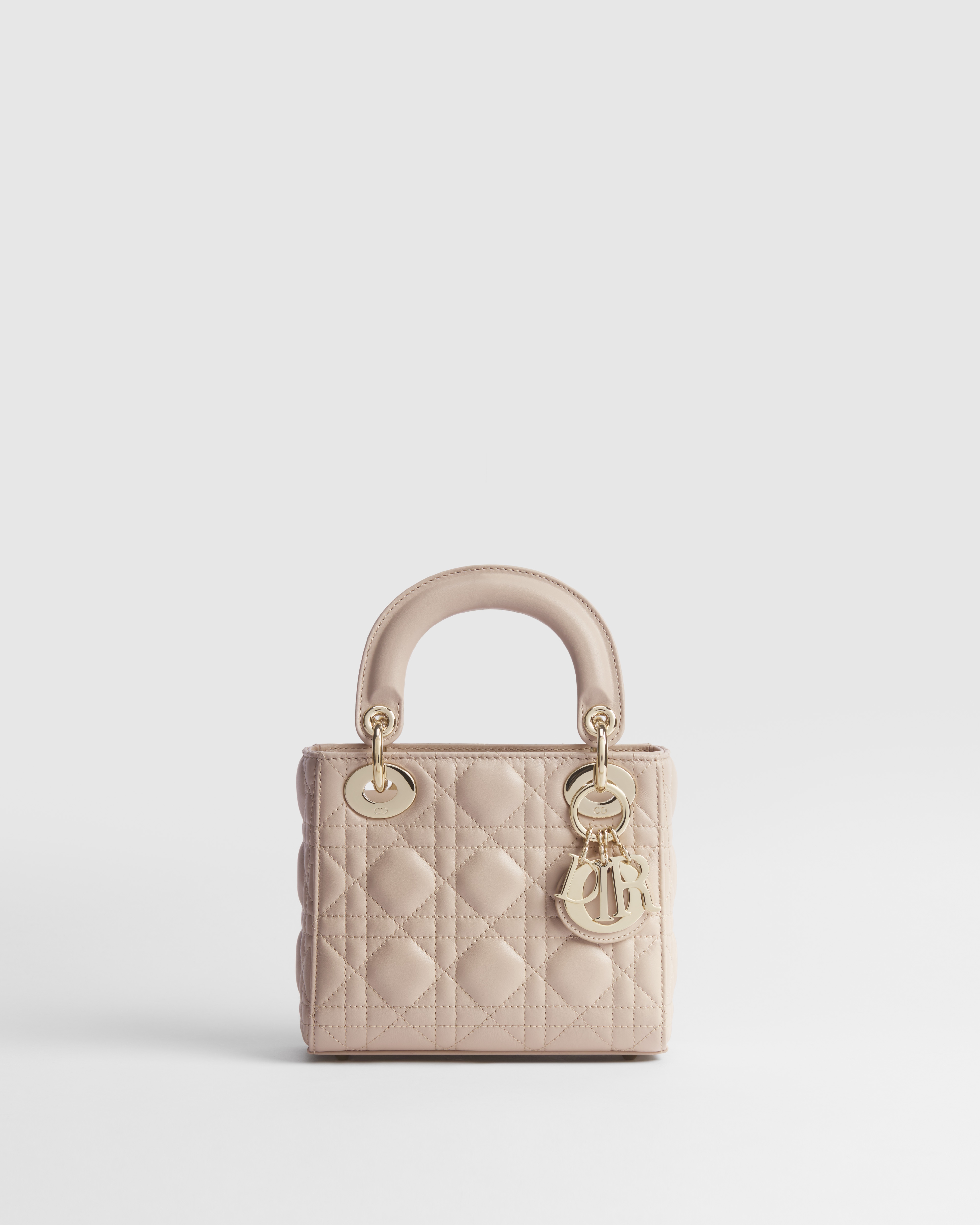 Mini Lady Dior Bag Powder Beige Cannage Lambskin E01