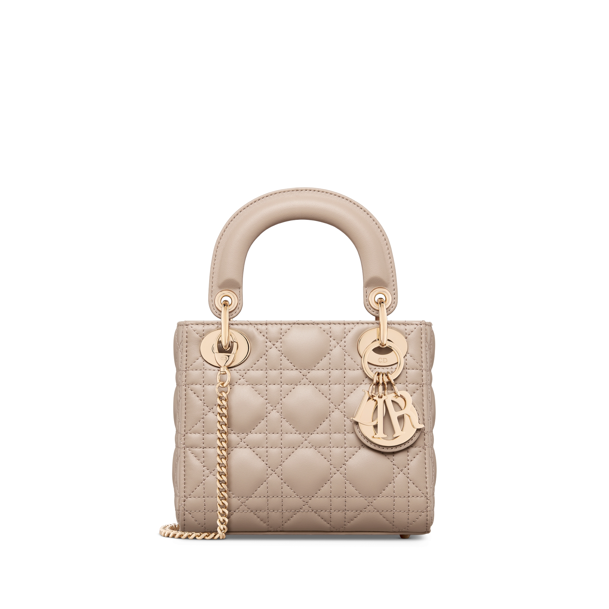 Mini Lady Dior Bag Desert Taupe Cannage Lambskin E01