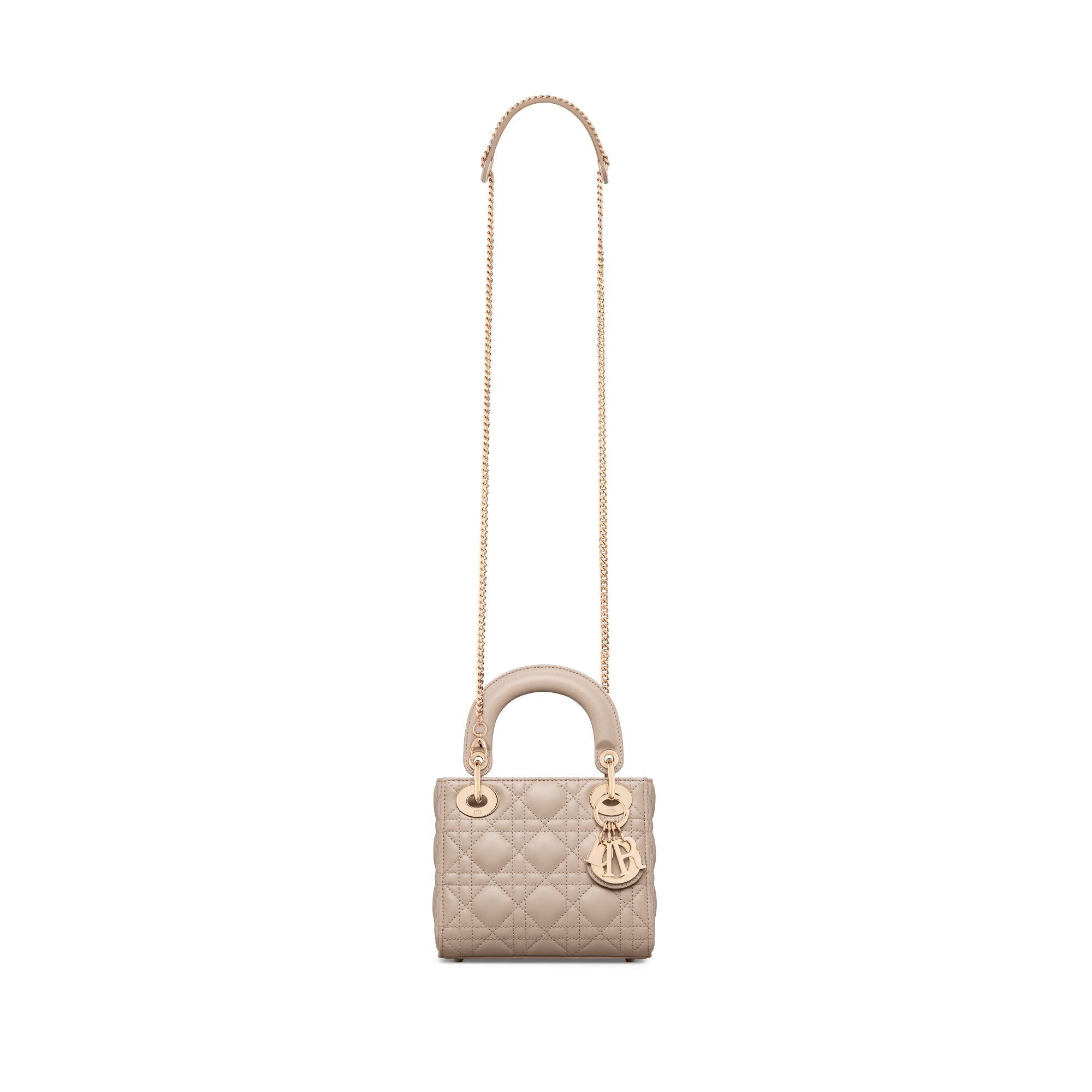 Mini Lady Dior Bag Desert Taupe Cannage Lambskin E07