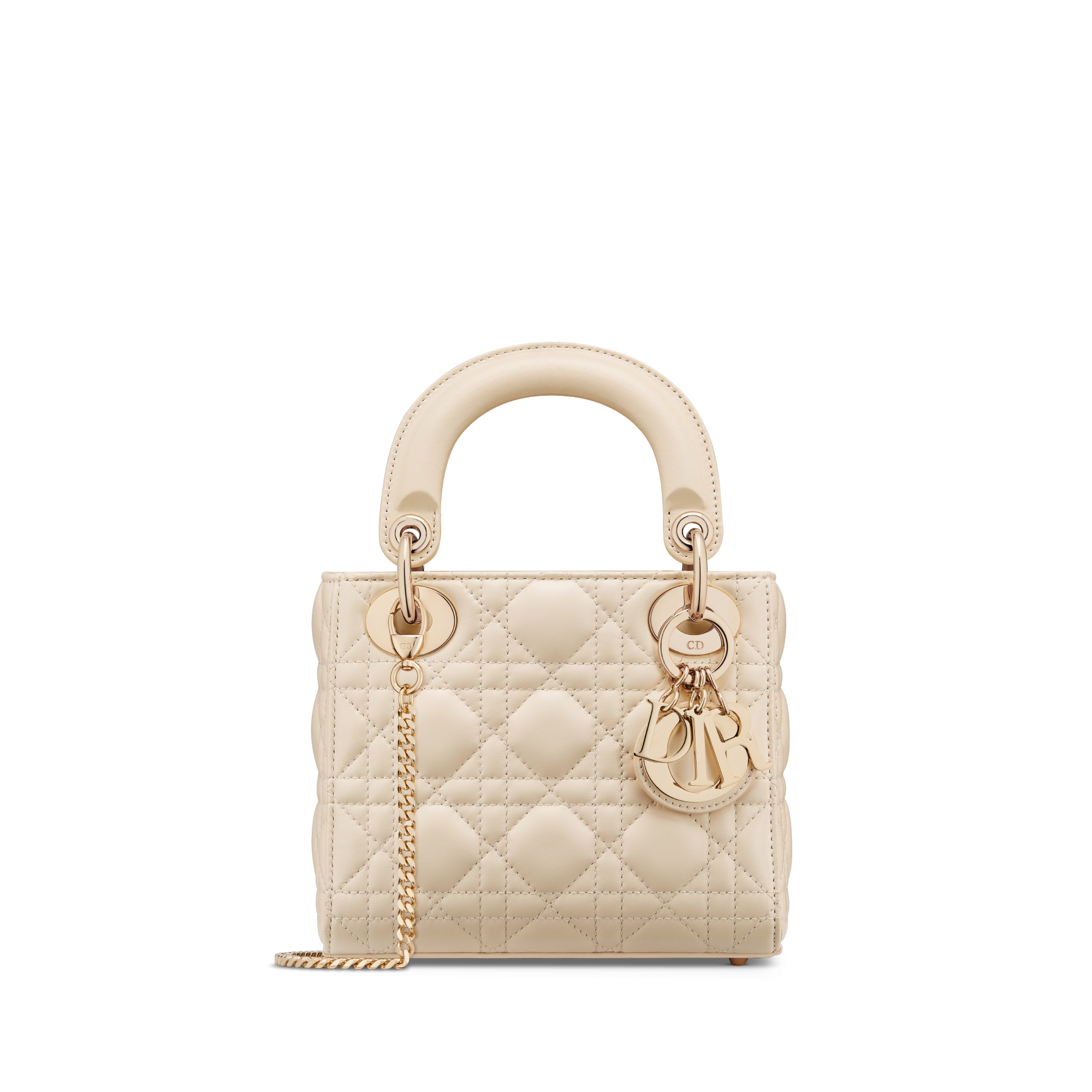 Mini Lady Dior Bag Light Ivory Cannage Lambskin E01