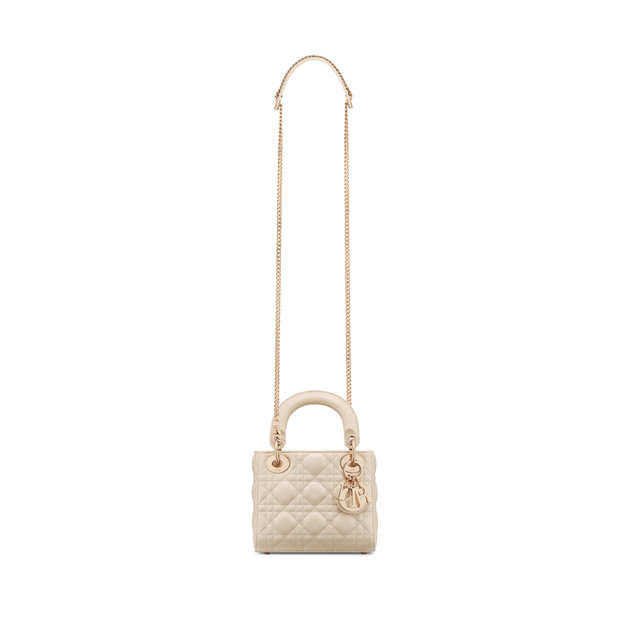 Mini Lady Dior Bag Light Ivory Cannage Lambskin E07