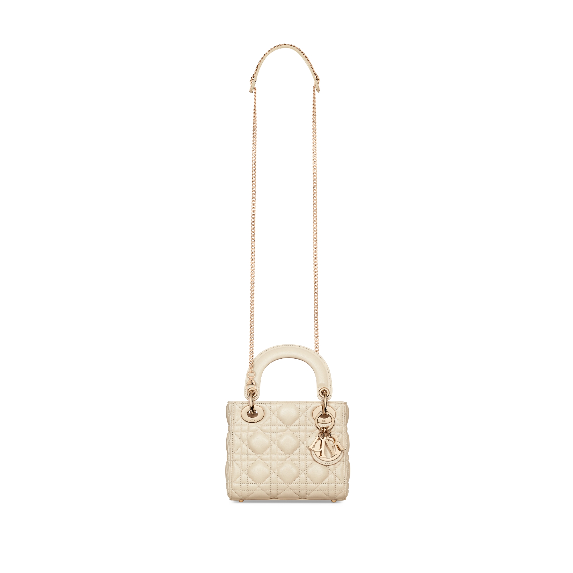 Mini Lady Dior Bag Light Beige Cannage Lambskin E07