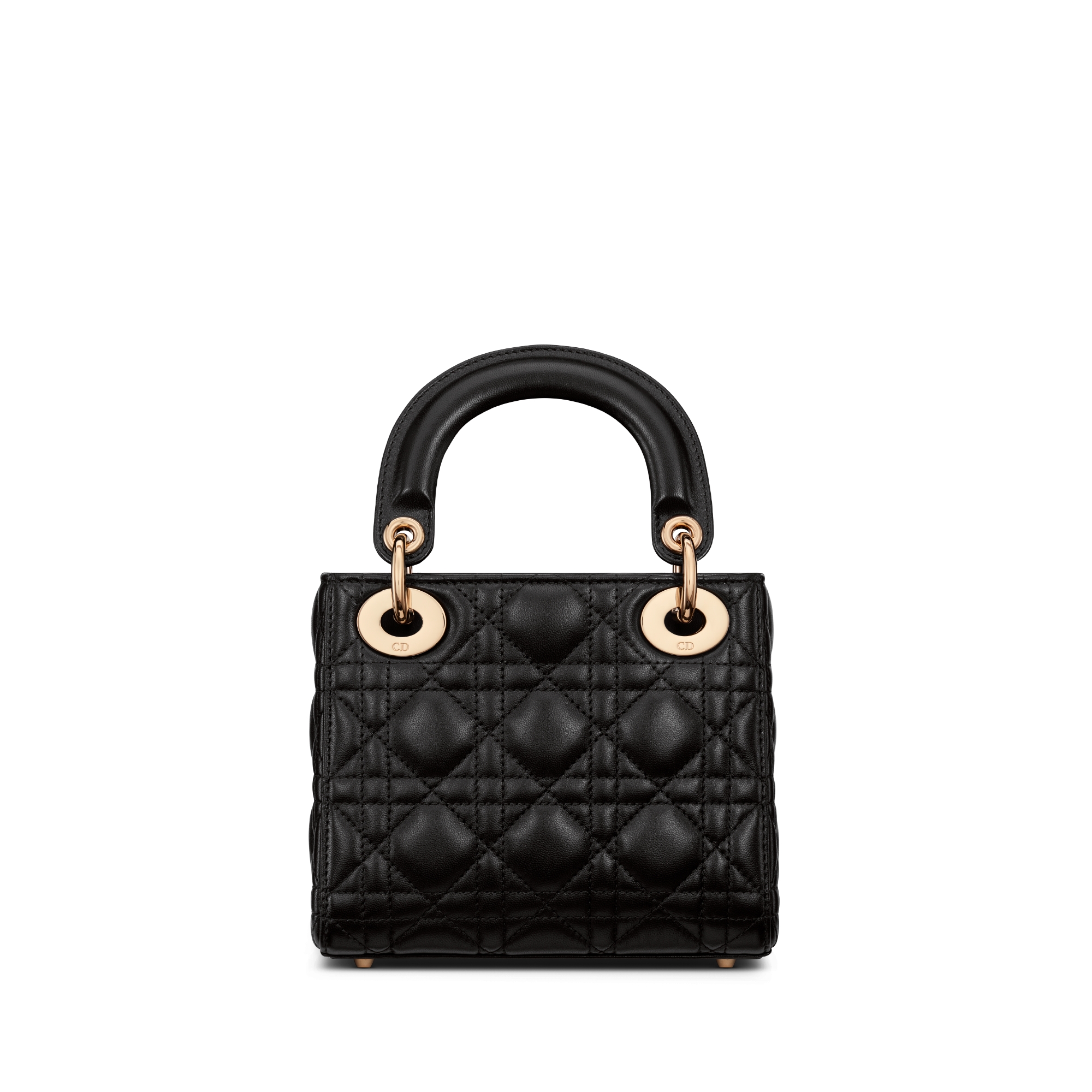 Mini Lady Dior Tasche Cannage Lammleder in Schwarz E08